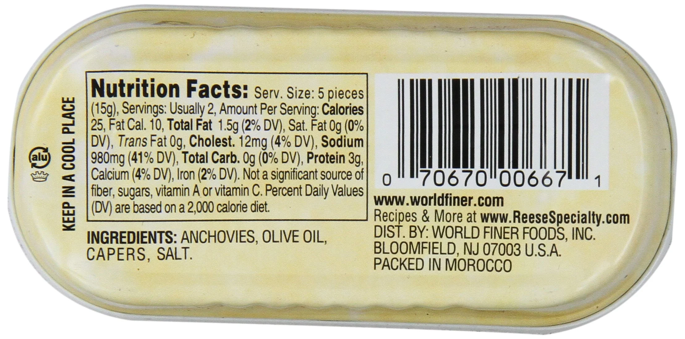 Reese Rolled Anchovies, 2 Ounce Tins (Pack of 10) - Image 2
