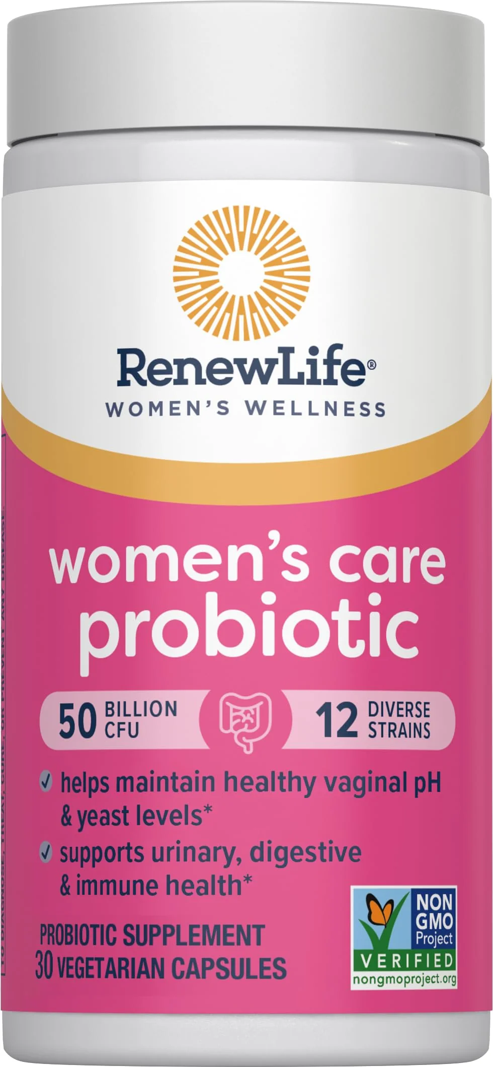 Renew Life Women's Probiotic Capsules, 50 Billion CFU Guaranteed, Supports pH Balance, Vaginal, Urinary, Digestive and Immune Health(2), L. Rhamnosus GG, Dairy, Soy and Gluten-Free, 30 Count - Image 2
