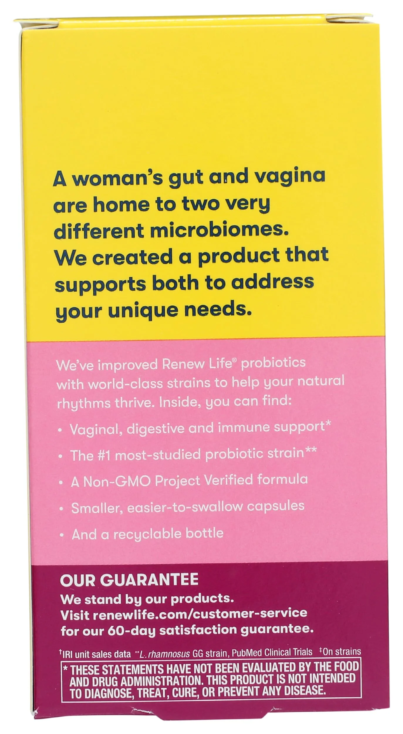 Renew Life Women's Probiotic Capsules, Supports pH Balance for Women, Vaginal, Urinary, Digestive and Immune Health, L. Rhamnosus GG, Dairy, Soy and Gluten-Free, 25 Billion CFU - 60 Ct - Image 6