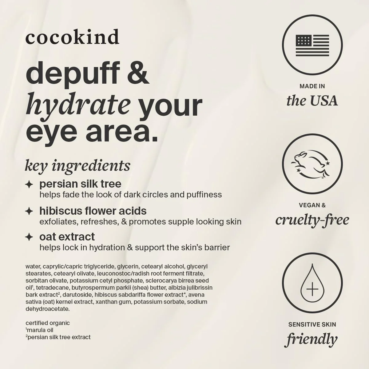 Revitalizing Eye Cream by Cocokind, Depuff & Reduce Fine Lines and Wrinkles, Cream for Firmer and Brighter Looking Eye Area, Hydrating with a Cool Metal Applicator Tip, 0.5 Fl Oz - Image 2
