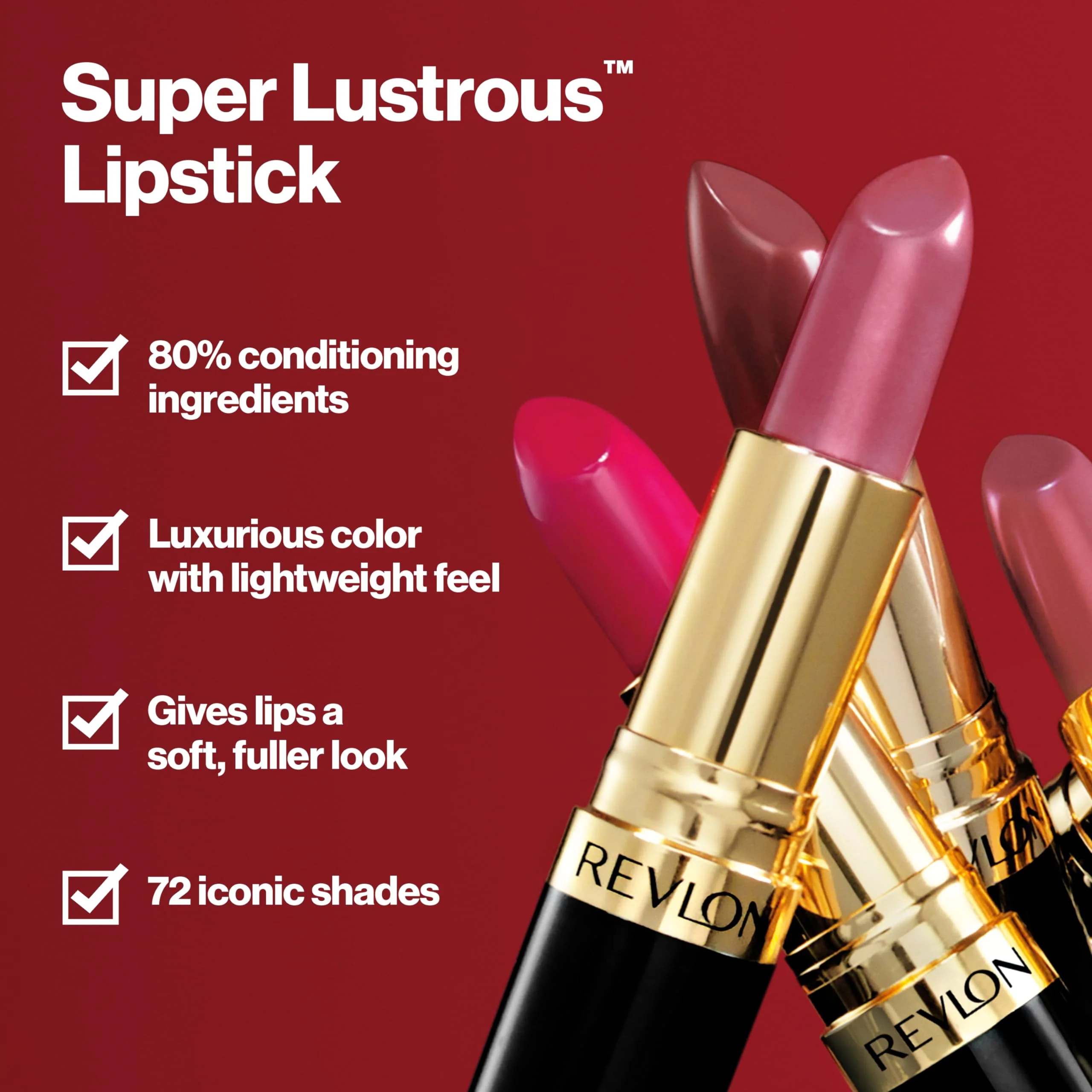 Revlon Super Lustrous Lipstick, Creamy Formula For Soft, Fuller-Looking Lips, Moisturized Feel, 525 Wine With Everything, 0.15 oz - Image 11