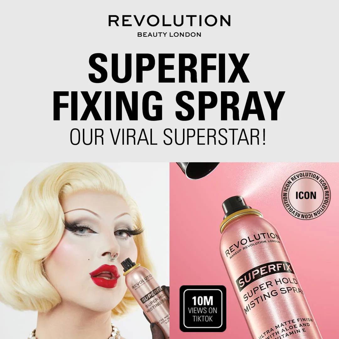 Revolution Beauty London, Superfix Misting Makeup Setting Spray, Ultra Matte & Shine-Free Finish, Long-Lasting Wear, Infused with Vitamin E, 5 fl oz - Image 2