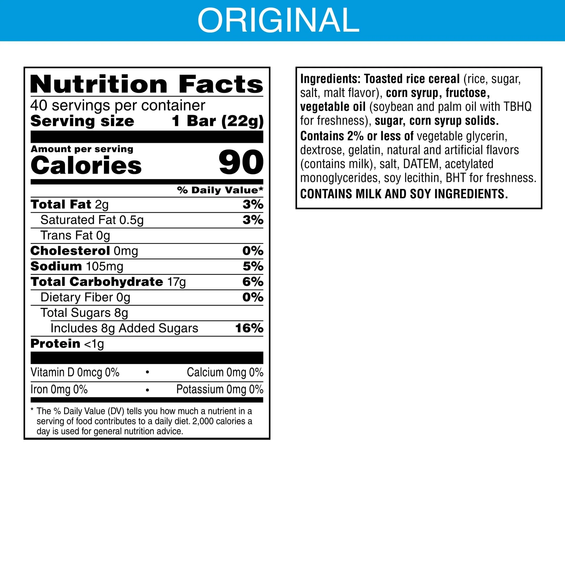 Rice Krispies Treats Crispy Marshmallow Squares, Kids Snacks, Snack Bars, Original, 31.2oz Box (40 Bars) - Image 10