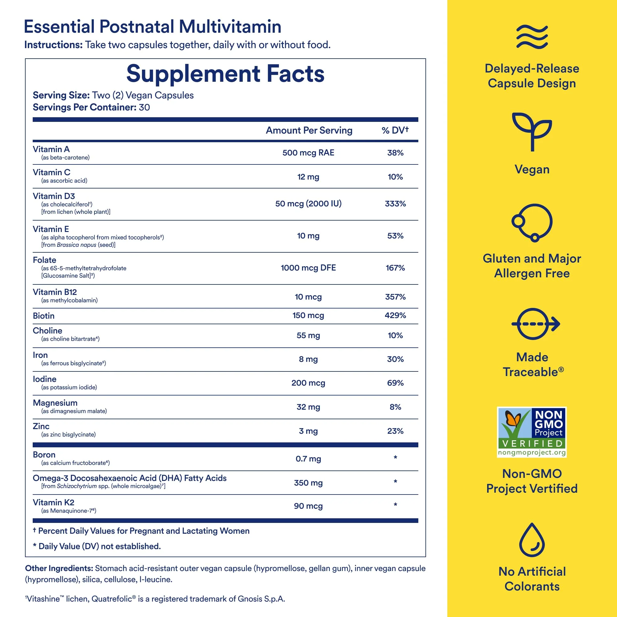 Ritual Essential for Women Postnatal Multivitamin - Postpartum Vitamin - Omega-3 DHA & Choline for Lactation Support, Vitamin A, C, D3 & Zinc for Immune Function Support*, B12, Iodine, Biotin, 30 Day - Image 6