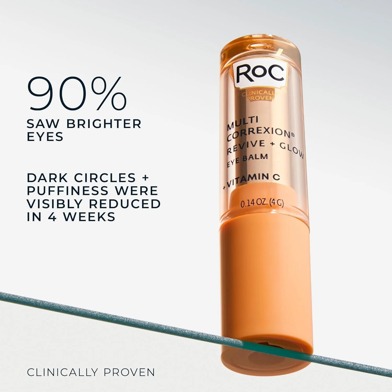 RoC Multi Correxion Revive + Glow Eye Balm with Vitamin C (0.14 oz) + Retinol Eye Cream Packette - Image 7