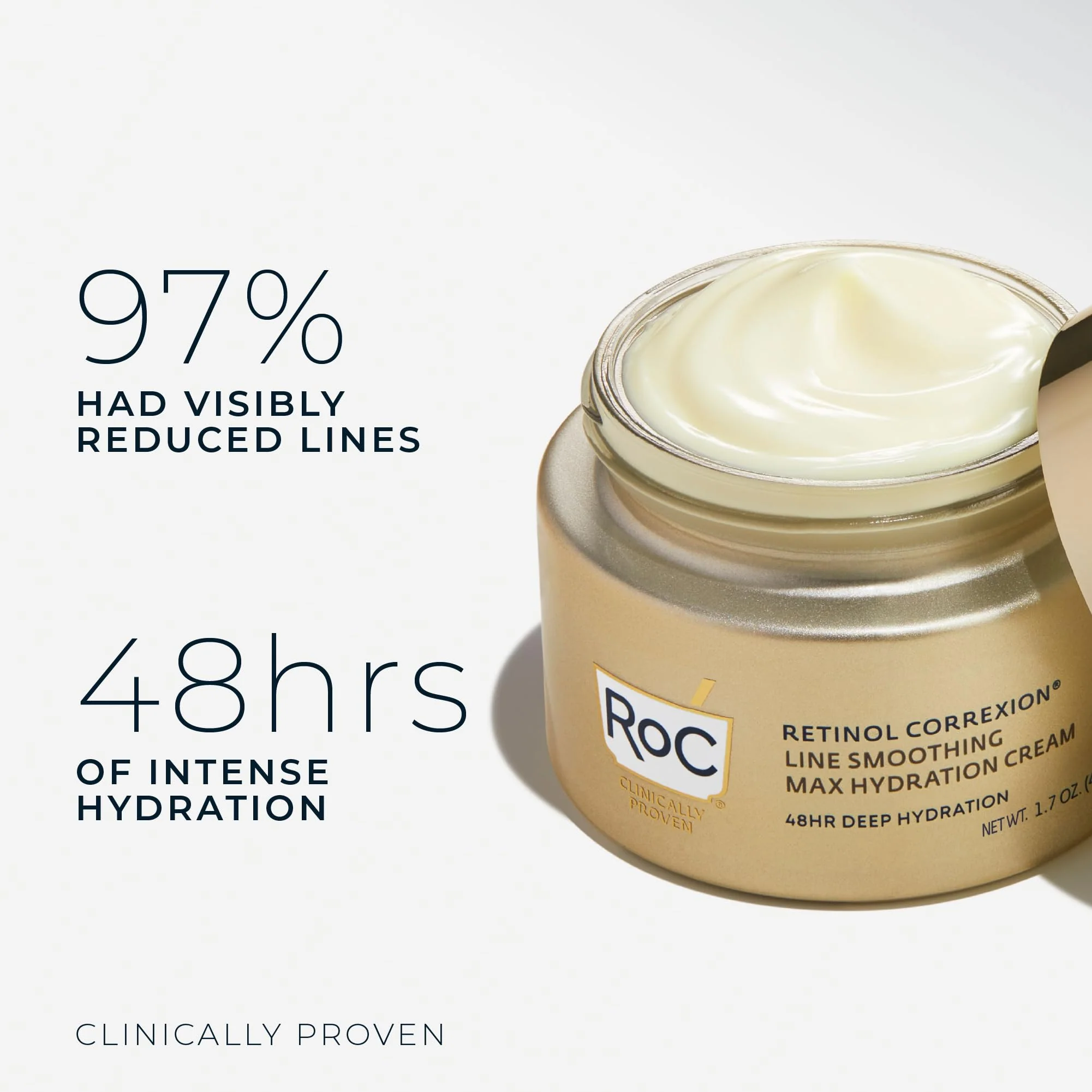 RoC Retinol Correxion Max Daily Hydration Anti-Aging Face Moisturizer with Hyaluronic Acid, Oil Free Skin Care Cream for Fine Lines, Dark Spots, Post-Acne Scars, Retinol Moisturizer, 1.7 Ounces - Image 9