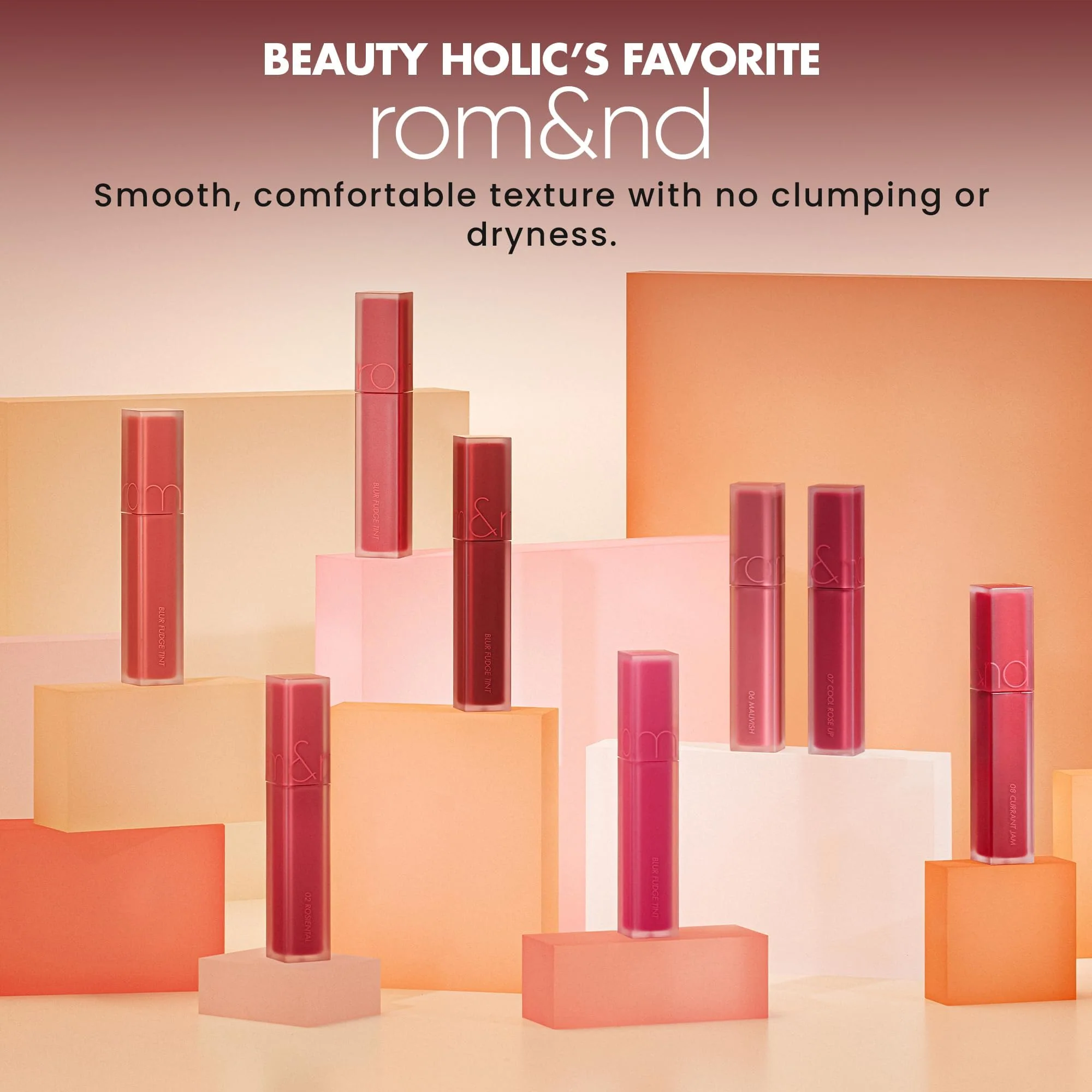 rom&nd Blur Fudge Tint 04 Radwood | Velvety Soft Matte K-Beauty Lip Stain | Non-Drying, Long-Lasting, Effortless Blurred Effect | Deep Burgundy Red for All Skin Tones - Image 3