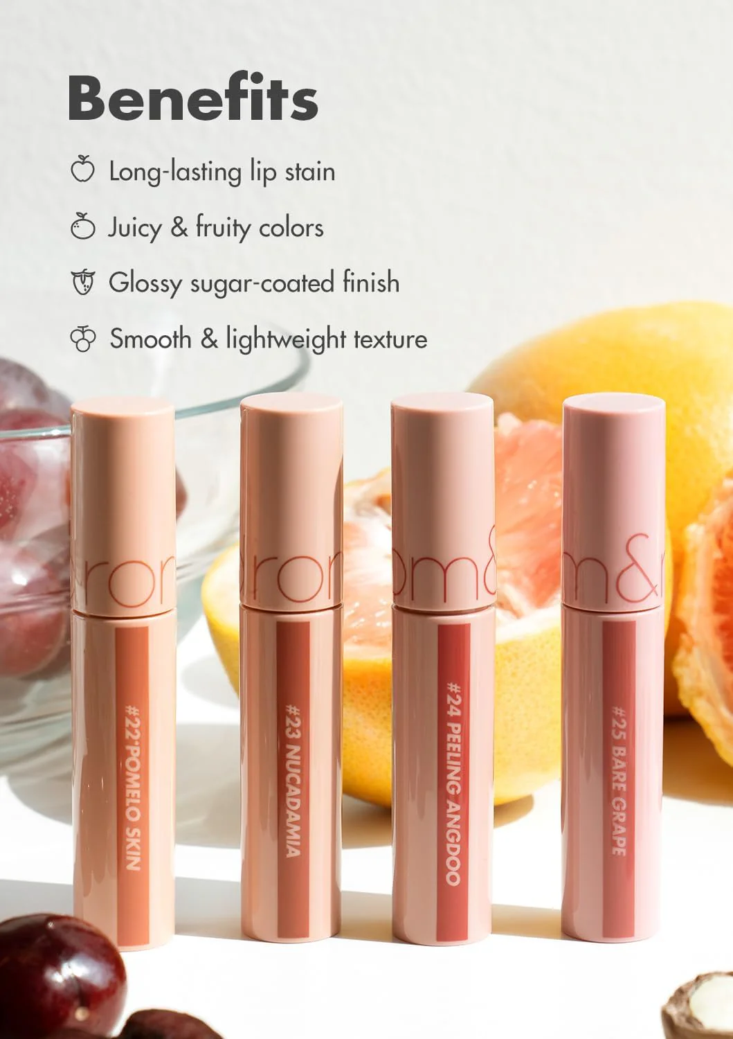 rom&nd JUICY LASTING TINT #08 Apple Brown - K-Beauty Glossy Lip Stain for Hydrating, Long-Lasting & Natural 'Bare Juicy' Finish - Image 2
