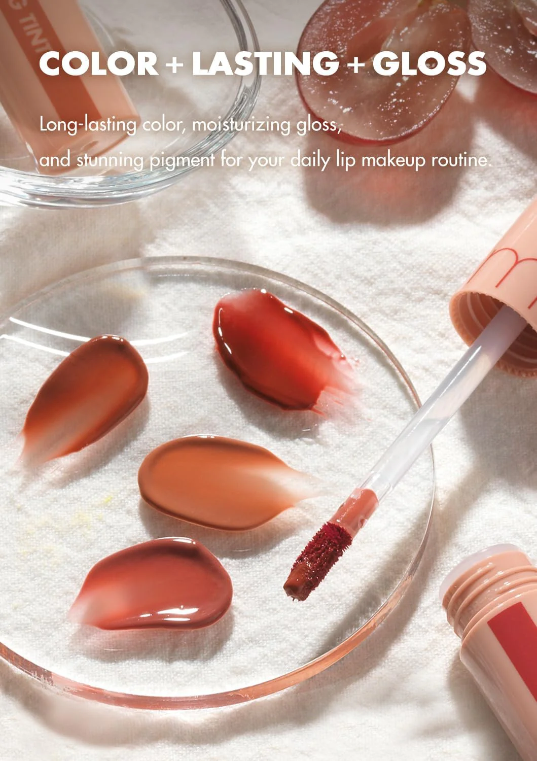 rom&nd JUICY LASTING TINT #08 Apple Brown - K-Beauty Glossy Lip Stain for Hydrating, Long-Lasting & Natural 'Bare Juicy' Finish - Image 6