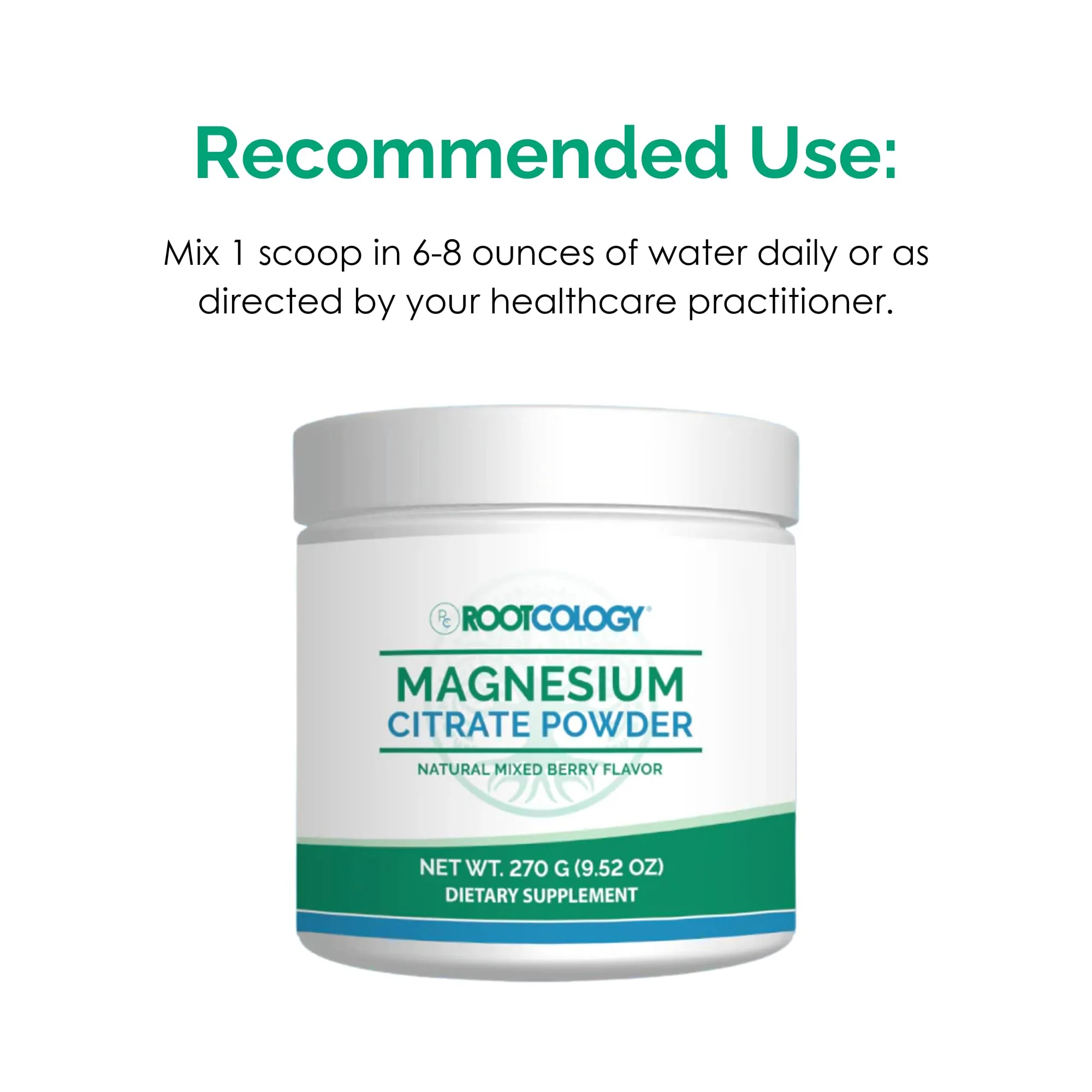 Rootcology by Dr. Izabella Wentz | Magnesium Citrate Powder | 300mg Magnesium for Relaxation and Regularity Support | Natural Mixed Berry Flavor | 270g / 60 Servings - Image 3