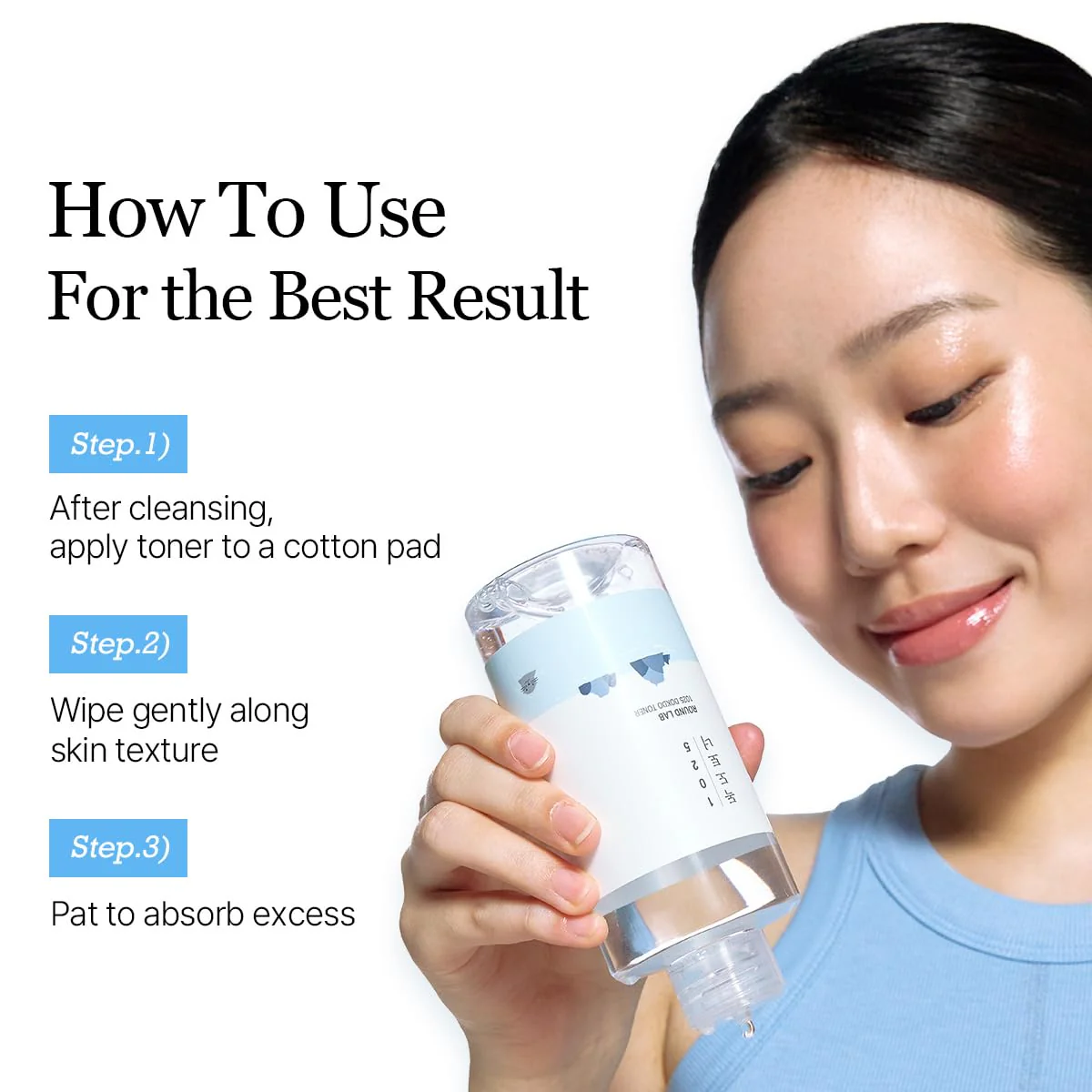 ROUND LAB 1025 Dokdo Toner 6.76 Fl Oz, Oil Control and Reduces Excess Sebum, Gentle Exfoliating Facial Toner, Deep Sea Water for Moisturization, Soft Finish Without Stickiness, Korean Skin Care - Image 3