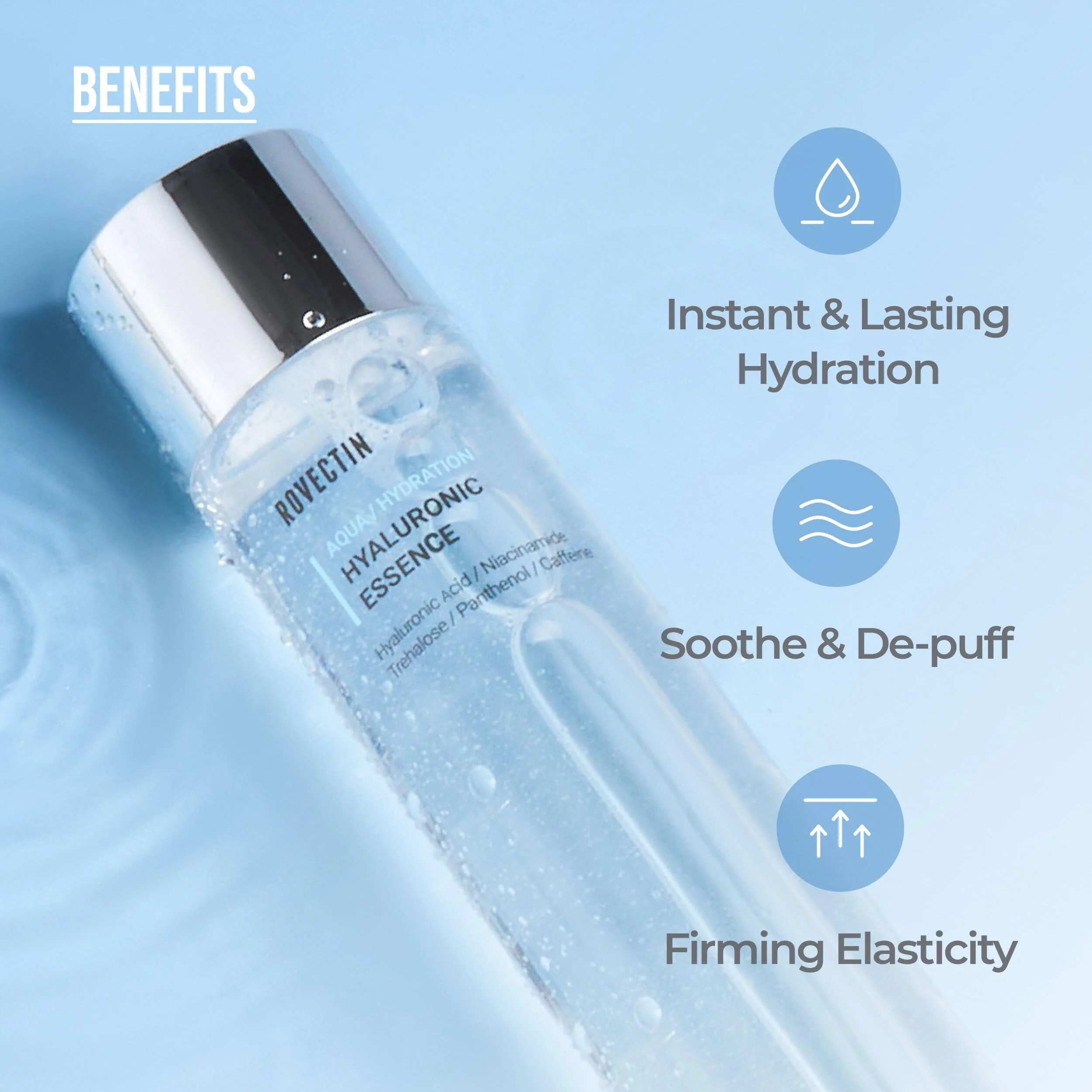 ROVECTIN 2-Step Hydrating & Calming Set – Aqua Hyaluronic Essence & Calming Lotus Cream with Niacinamide, Deep Moisturizing, Plumping, and Soothing Daily Routine, Vegan Korean Skincare Set - Image 6