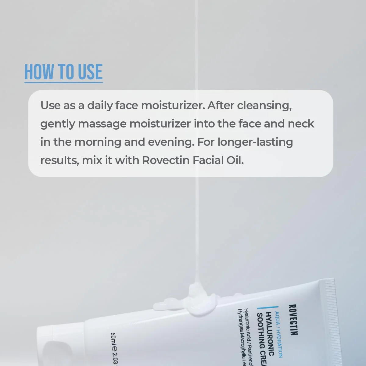 ROVECTIN Aqua Hyaluronic Soothing Cream - Skin Barrier Repair with Ceramide, Hyaluronic Acid, Niacinamide | Intense Hydrating Cream | Fragrance Free, Vegan, Korean Skincare (2.03 fl oz) - Image 2
