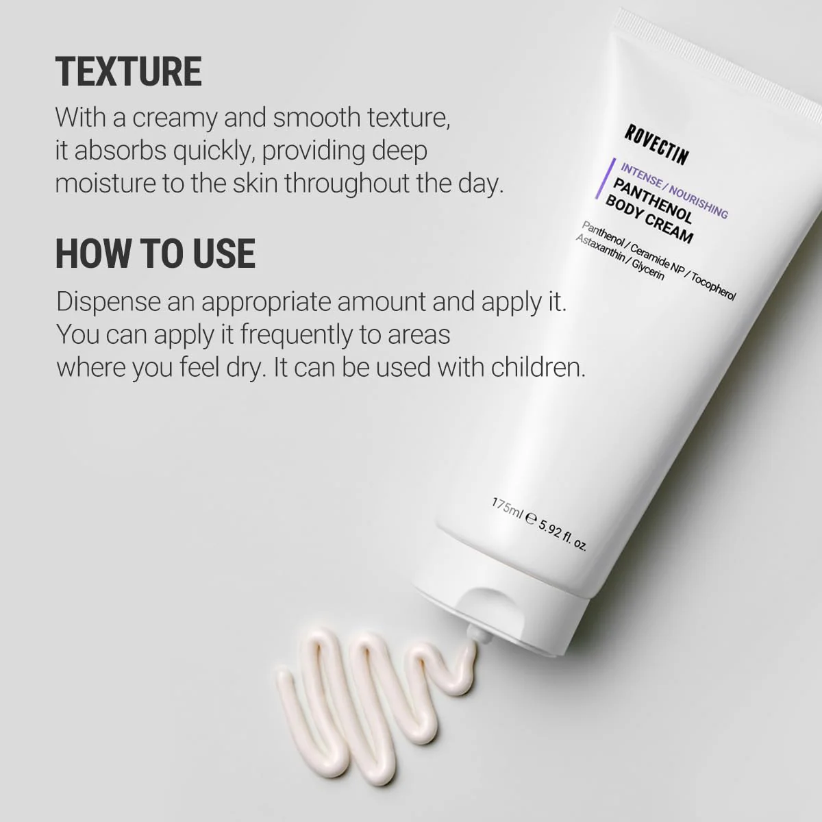 ROVECTIN Barrier Repair Moisturizing Cream - Intense Panthenol Cream for Face and Body | Ceramide Lotion Moisturizer | Anti-Aging with Astaxanthin | Hypoallergenic, Vegan, Korean Skincare (6.1 fl oz) - Image 3
