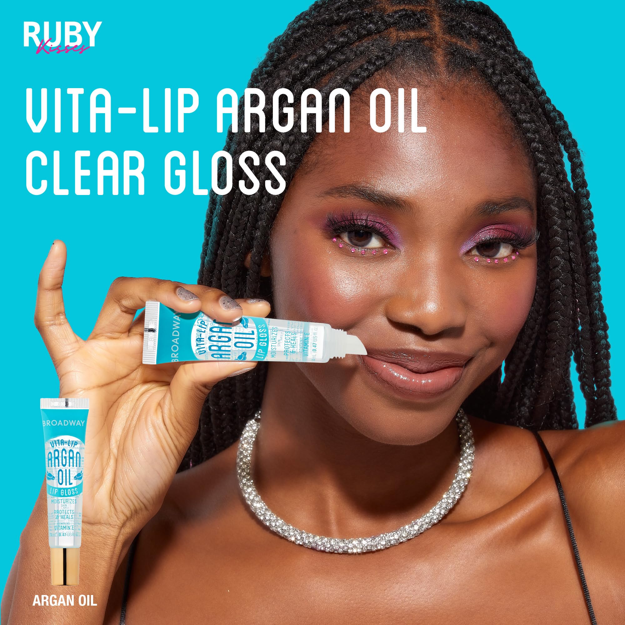 Ruby Kisses Broadway Vita-Lip Clear Lip Gloss (5 Pack Mint, Rosehip, Coconut, Argan Oil, Mango Butter), Ultra-Hydrating & Soothing Formula with Vitamin Oils, High-Shine Non-Sticky Finish Lip Balm - Image 4