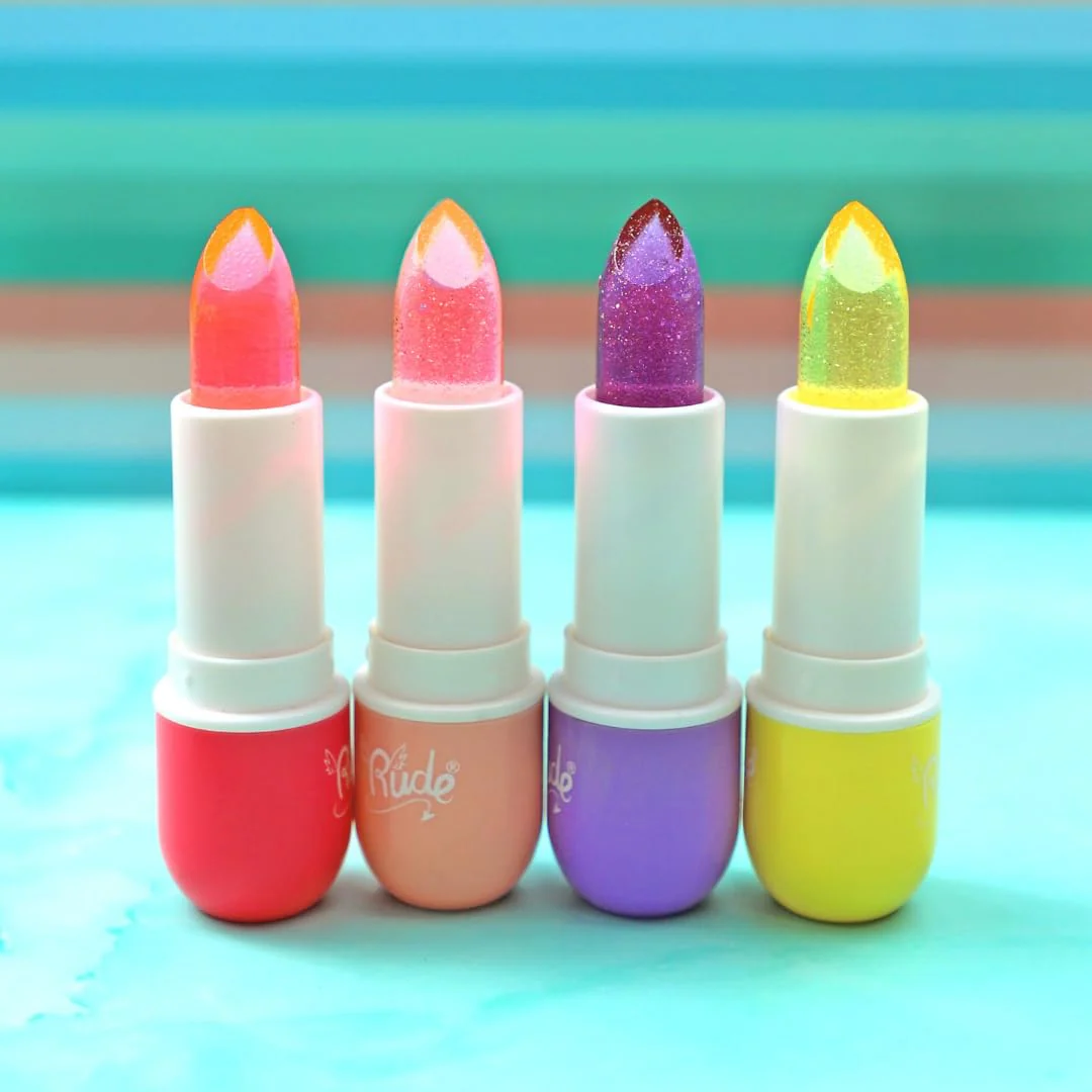 Rude Cosmetics Lip Balm Hydrating, Nourishing Lipbalm Set for Women, Lip Moisturizer for Dry Cracked Lips, Vegan & Cruelty-Free, Manga Collection/Watermelon & Peach - Image 2