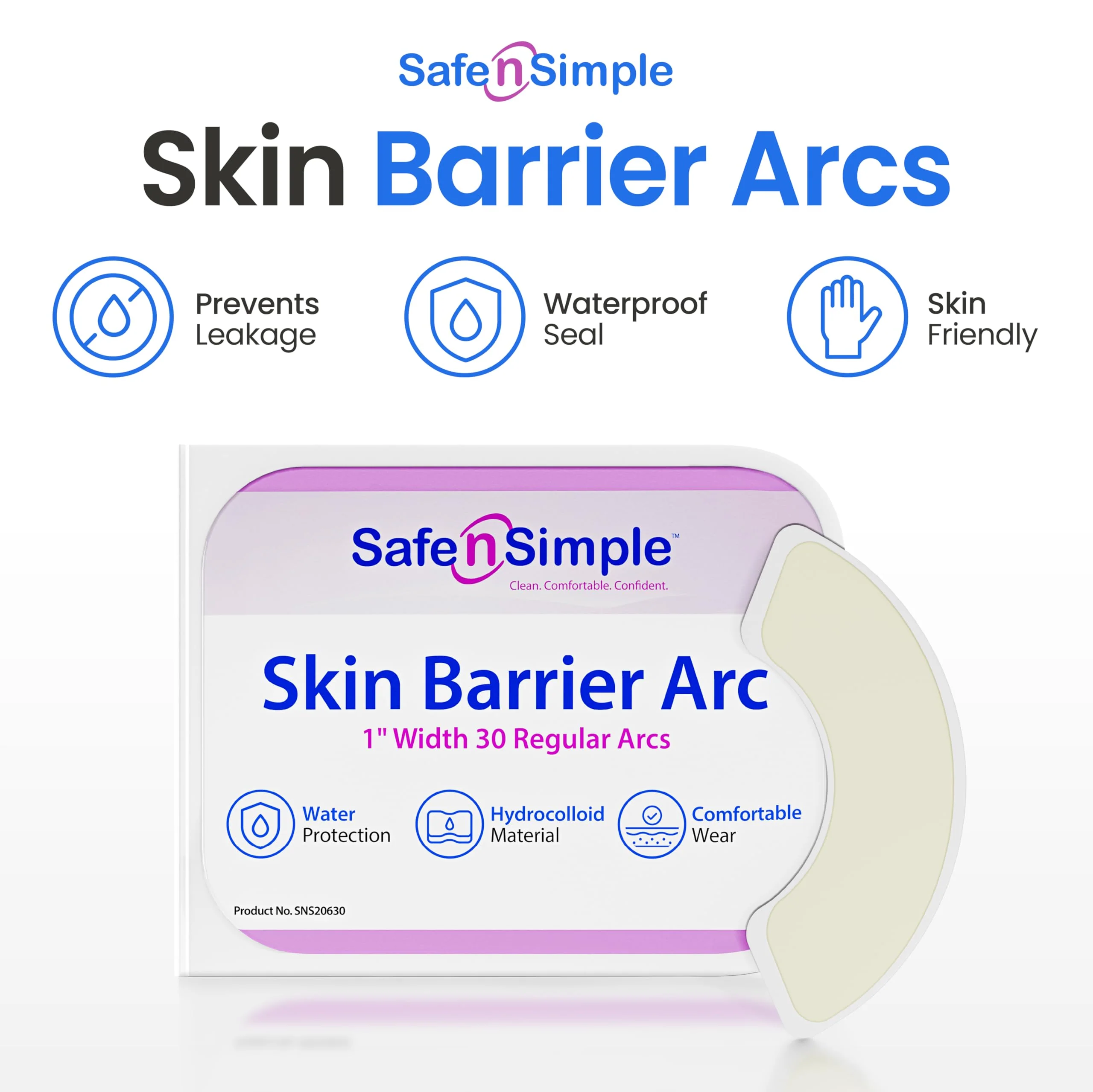 Safe n' Simple Elastic Hydrocolloid Ostomy Barrier Strips - 1" 30 Count - Waterproof Leak-Free Medical Grade Adhesive Skin Barrier Strips for Colostomy Ileostomy Urostomy Bag, Ostomy Supplies - Image 6
