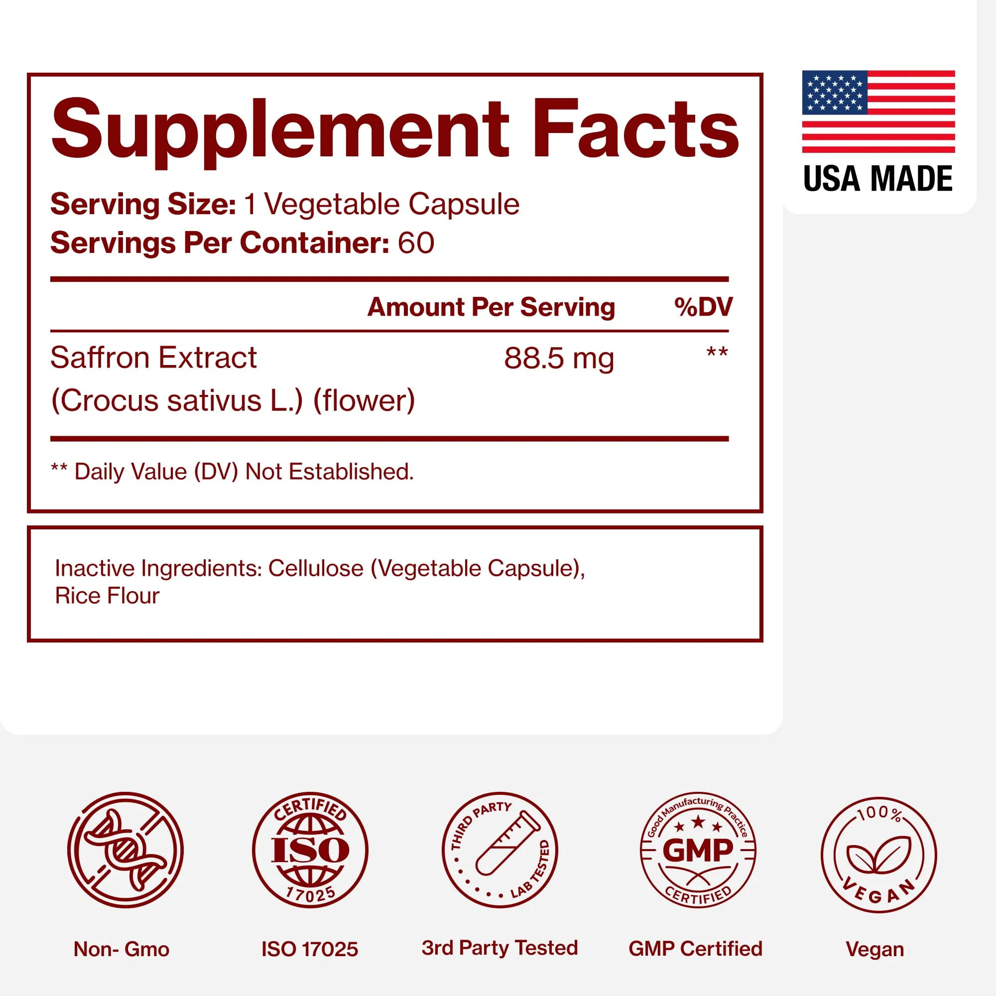 Saffron Supplements - 100% Pure Saffron Extract Capsules - Boost Energy & Mood, Support Eye & Heart Health - Image 4