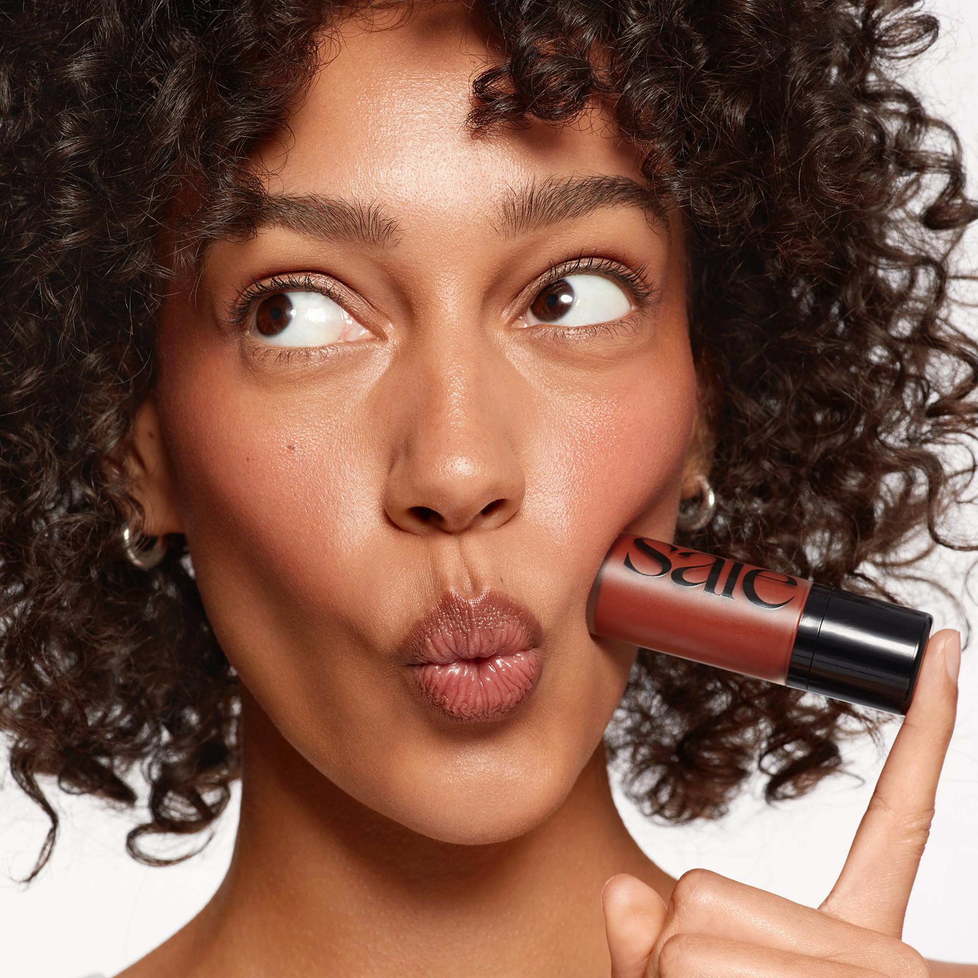 Saie Dew Liquid Blush for Cheeks - Hydrating Cream Blush Stick with a Blendable + Buildable Formula - Skincare Infused Dewy Cheek Tint for a Natural Flush - Glowy Makeup Essential - Spicy (.40 oz) - Image 4