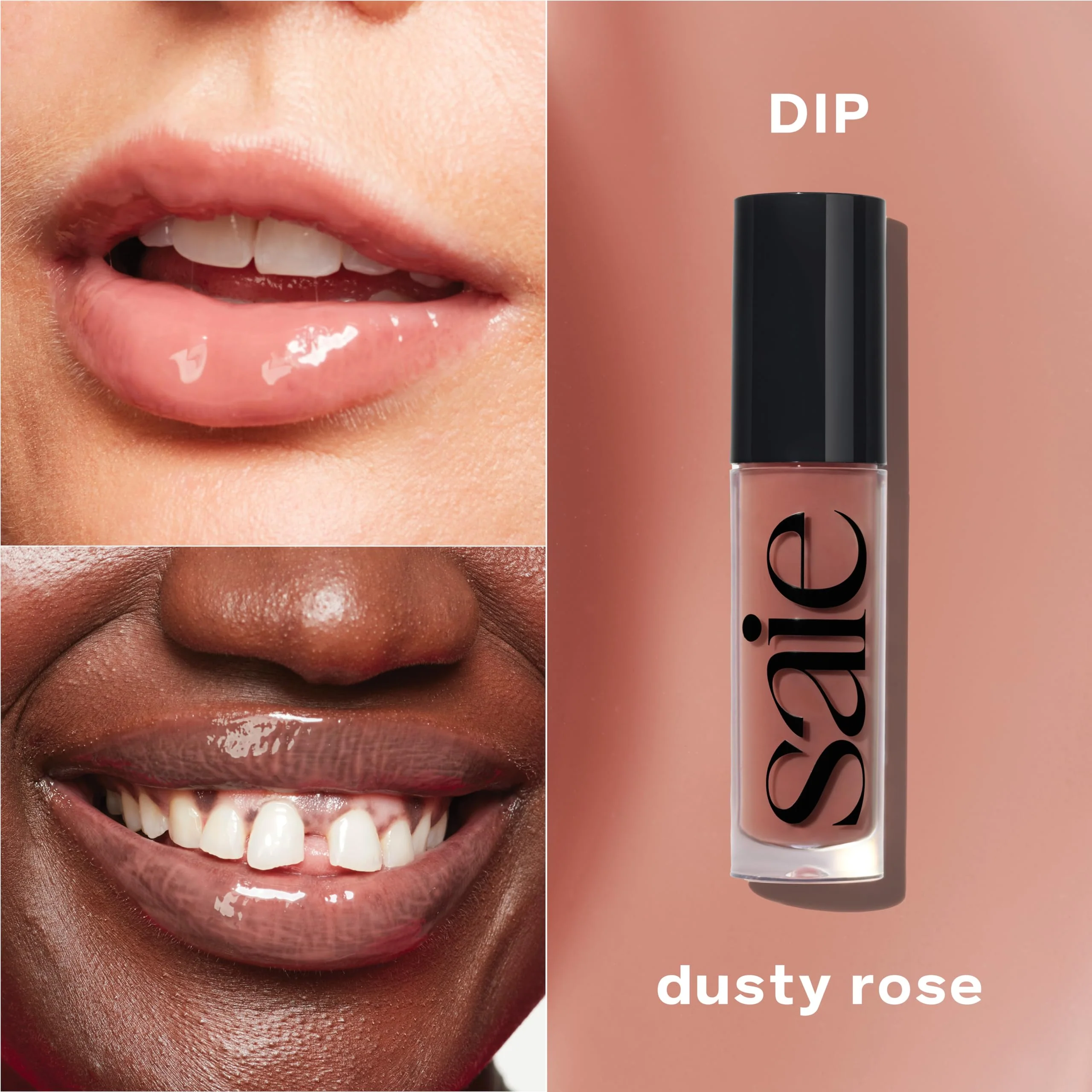 Saie Glossybounce - Hydrating Lip Gloss and Tinted Lip Oil Hybrid with Hyaluronic Acid & Jojoba Oil for Non-Sticky, Ultra-Shiny, Plump & Soft Lips - Everyday Makeup Essential - Dip (.17 oz) - Image 7