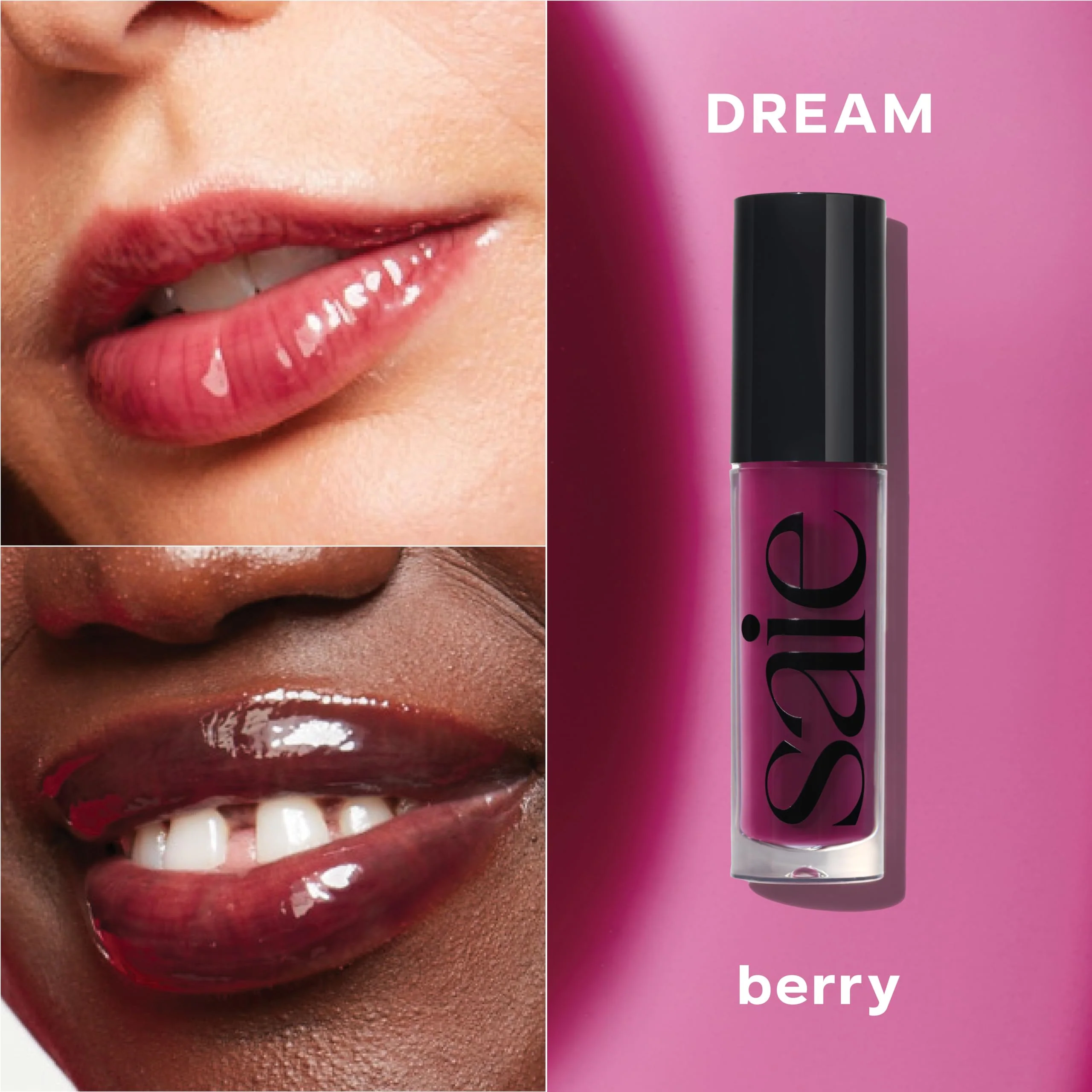Saie Glossybounce - Hydrating Lip Gloss and Tinted Lip Oil Hybrid with Hyaluronic Acid & Jojoba Oil for Non-Sticky, Ultra-Shiny, Plump & Soft Lips - Everyday Makeup Essential - Dream (.17 oz) - Image 7
