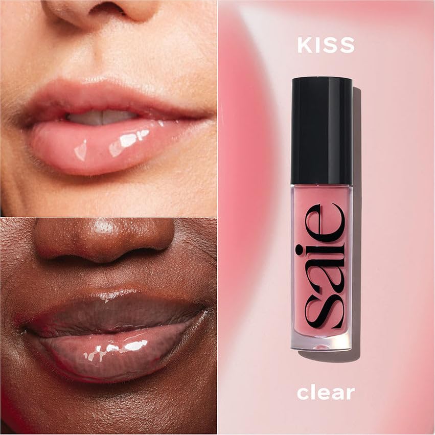 Saie Glossybounce - Hydrating Lip Gloss and Tinted Lip Oil Hybrid with Hyaluronic Acid & Jojoba Oil for Non-Sticky, Ultra-Shiny, Plump & Soft Lips - Everyday Makeup Essential - Kiss (.17 oz) - Image 7