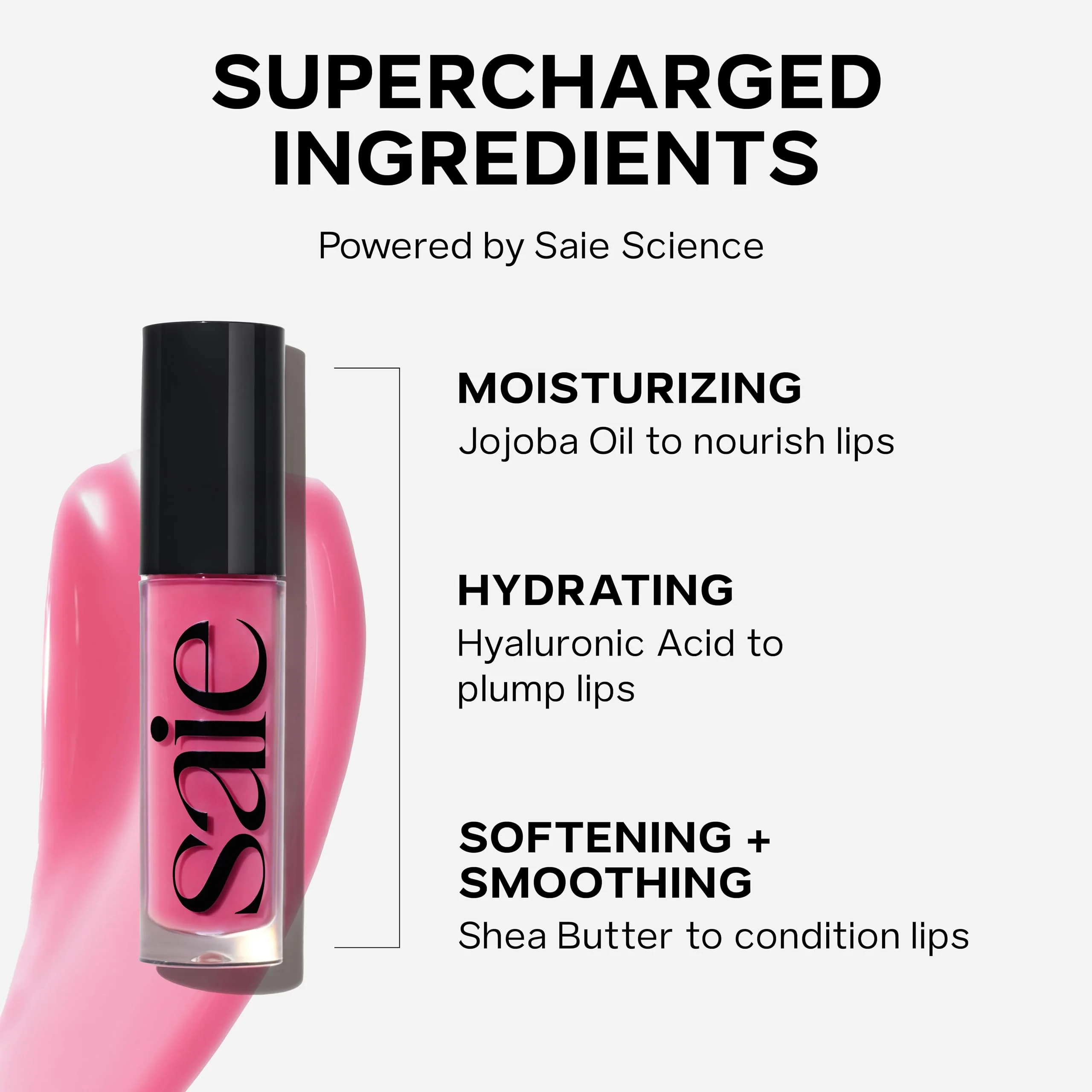 Saie Glossybounce - Hydrating Lip Gloss and Tinted Lip Oil Hybrid with Hyaluronic Acid & Jojoba Oil for Non-Sticky, Ultra-Shiny, Plump & Soft Lips - Everyday Makeup Essential - Play (.17 oz) - Image 6