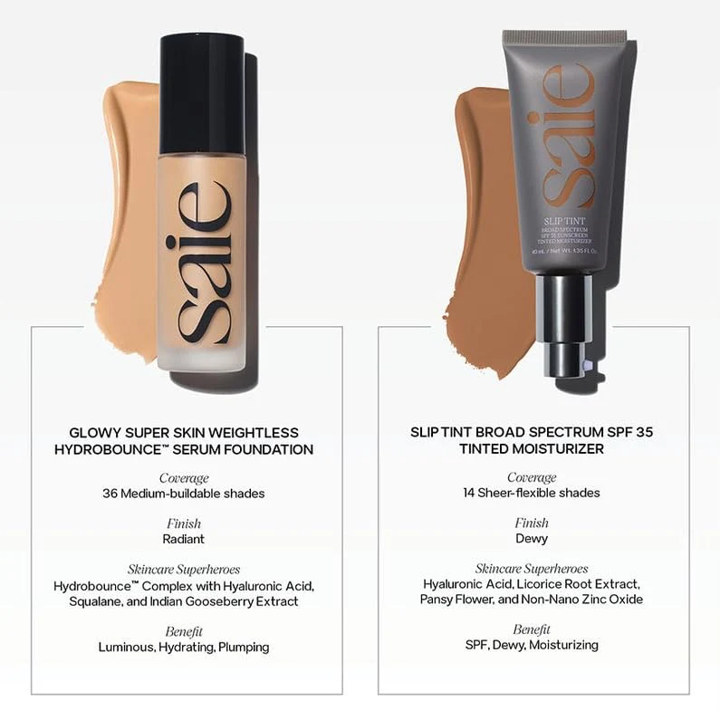 Saie Slip Tint Tinted Moisturizer with SPF 35 - Light Coverage, Glowy Skin Tint & Mineral Sunscreen for Face with Hydrating Hyaluronic Acid - Summer Makeup Essential - Shade Seven (1.35 oz) - Image 2