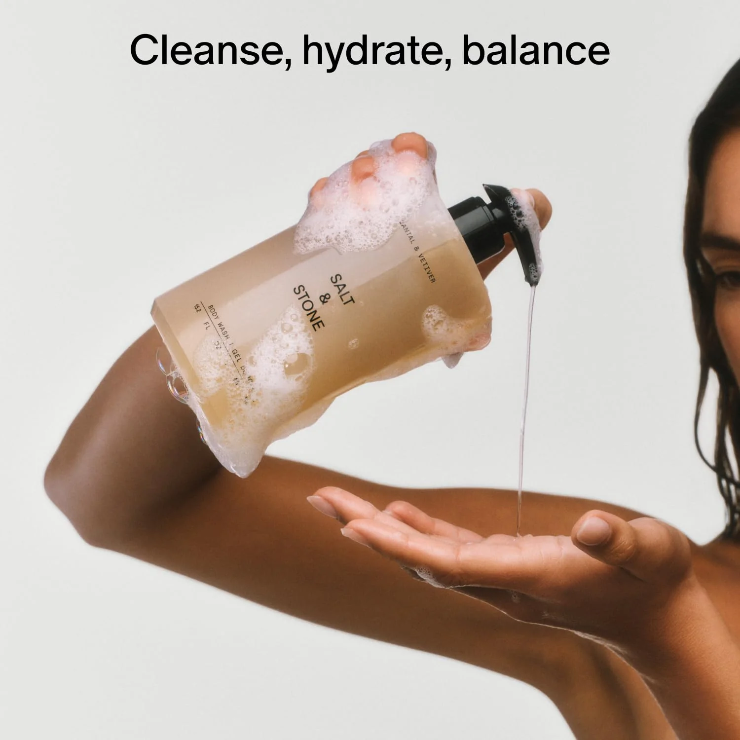 Salt & Stone Body Wash with Antioxidants for Deep Moisture | For Women & Men, Sulfate, Paraben, & Dye Free, Leaving Skin Soft and Hydrated | Santal & Vetiver 15.2 fl oz - Image 6