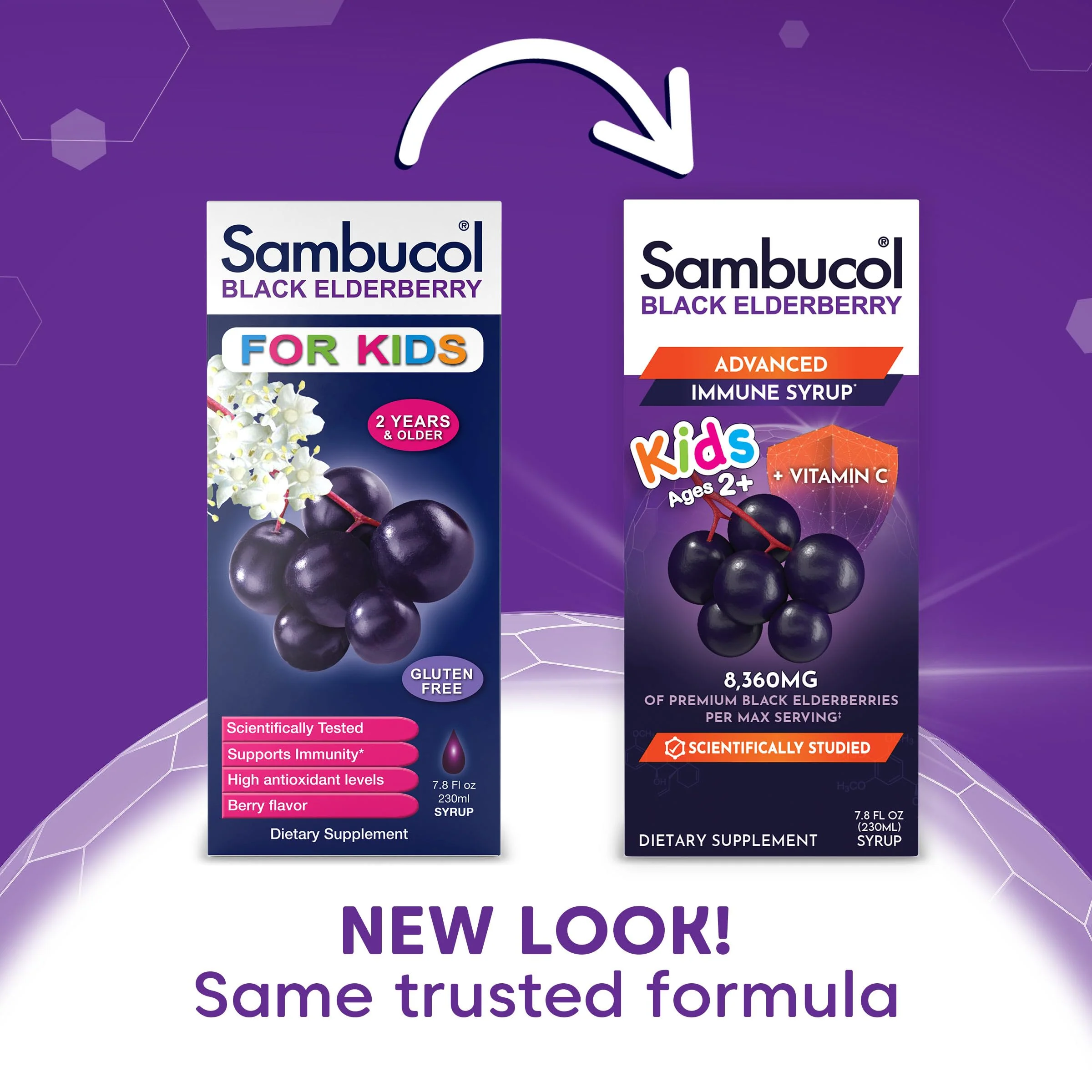 Sambucol Black Elderberry Syrup for Kids - Elderberry Liquid with Vitamin C for Kids, No Artificial Flavors, High Antioxidants, Daily Wellness Support, Berry Flavor - 7.8 Fl Oz - Image 2