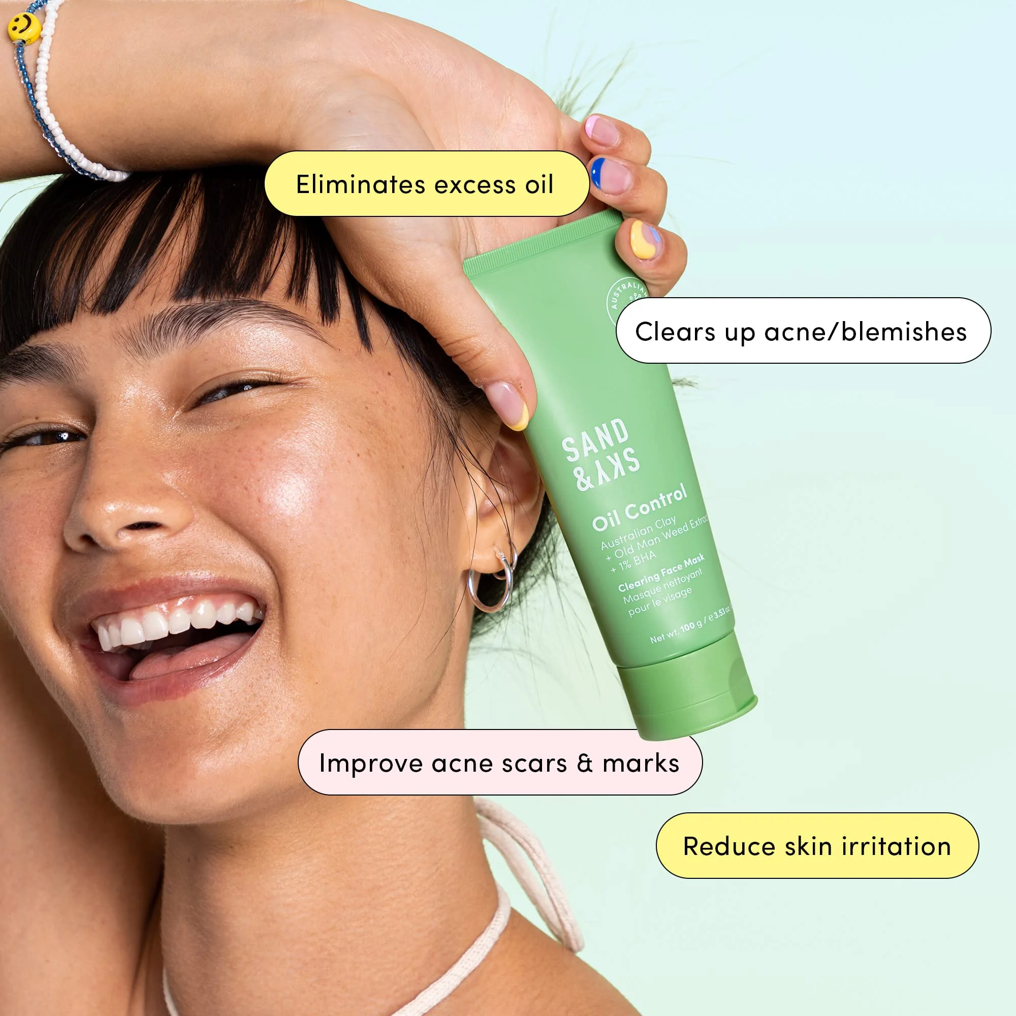 Sand & Sky Oil Control Blemish Clearing Clay Face Mask with Salicylic Acid & Niacinamide - Blemish Fighting Mask, Minimizes Redness, Tightens Pores - Image 4