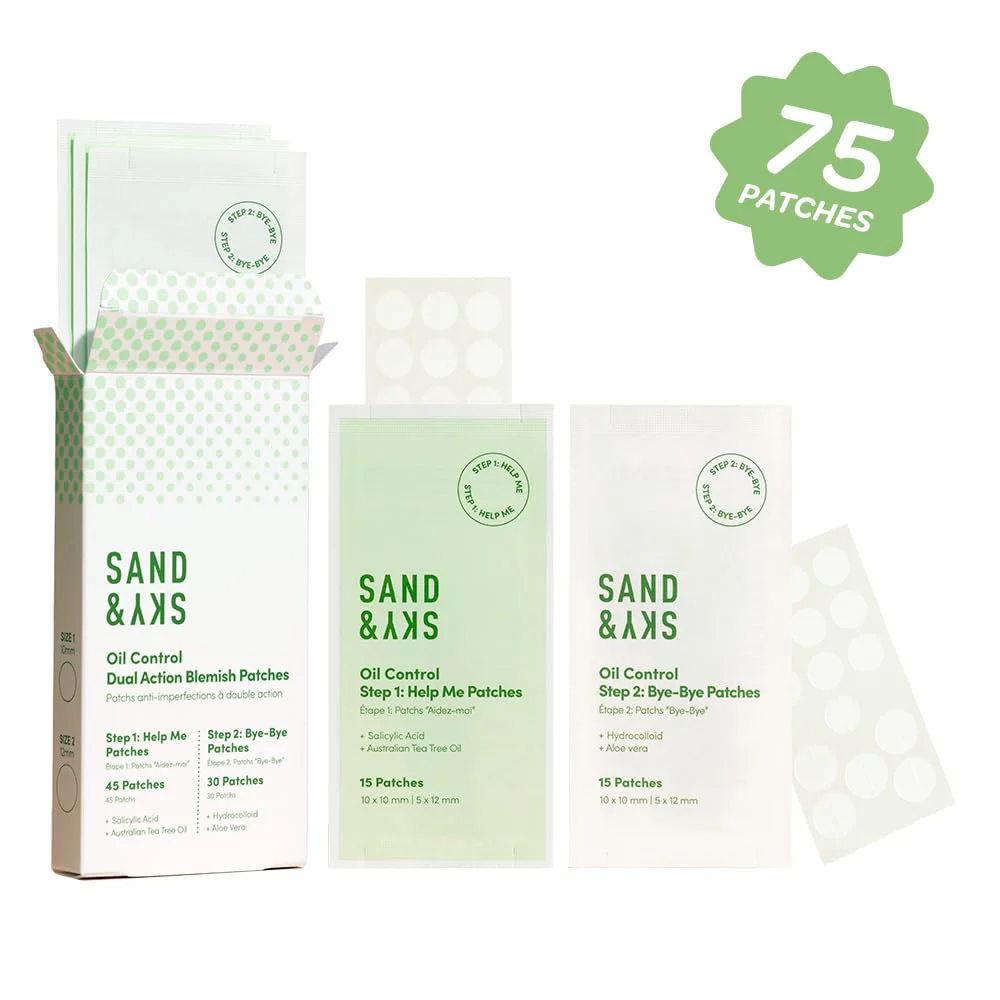 Sand & Sky Pimple Patches for Face Hydrocolloid Acne Patches with Salicylic Acid & Tea Tree Oil - Blemish Spot Patches for Whiteheads, 75 Patches - Image 8