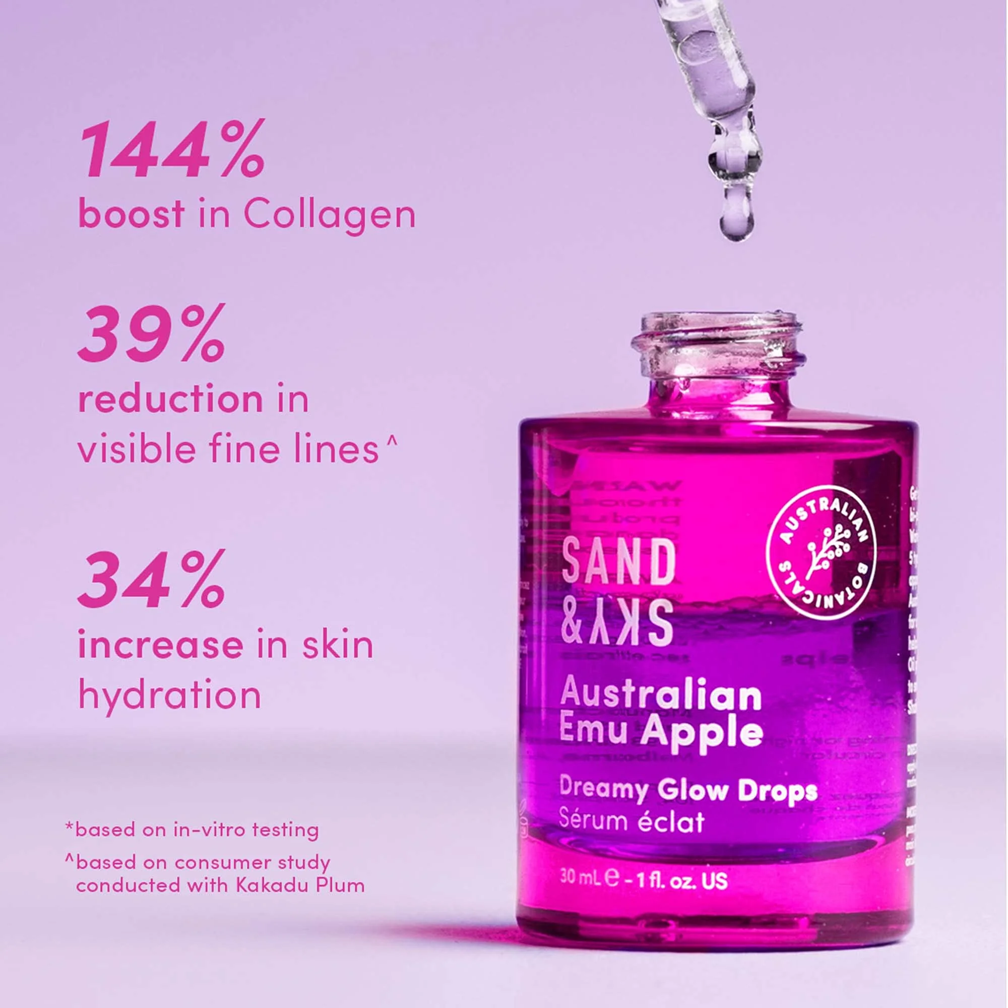 Sand & Sky Vitamin C Serum Hyaluronic Acid Serum Glow Drops - Australian Glow Berries Brightening Face Serum, Fine Line Reducing, Plumping, Dual Phase, 1 fl oz - Image 7