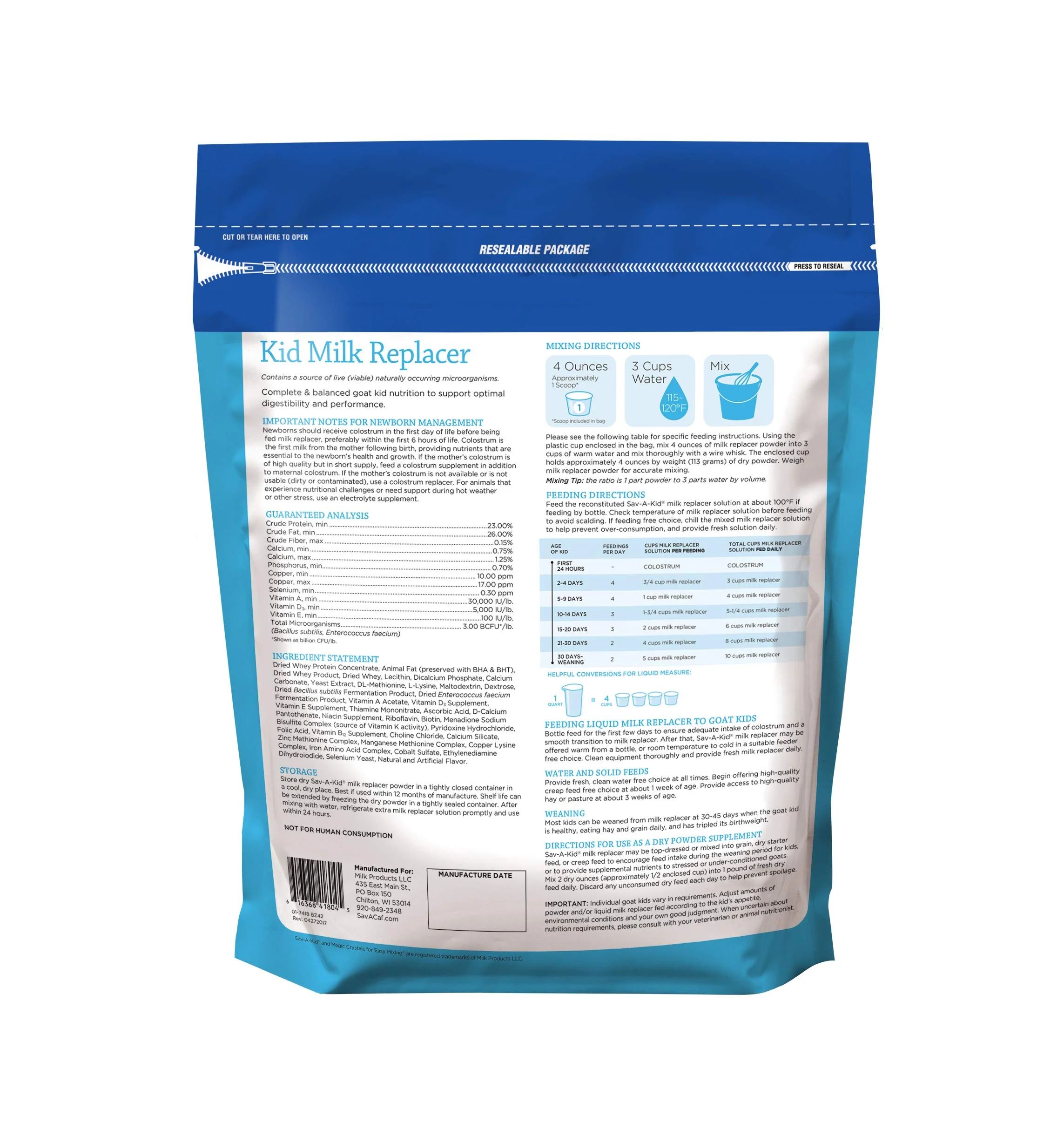 Sav-A-Kid | Goat Milk Replacer | 8 Pound (8 LB) Bag - Image 2