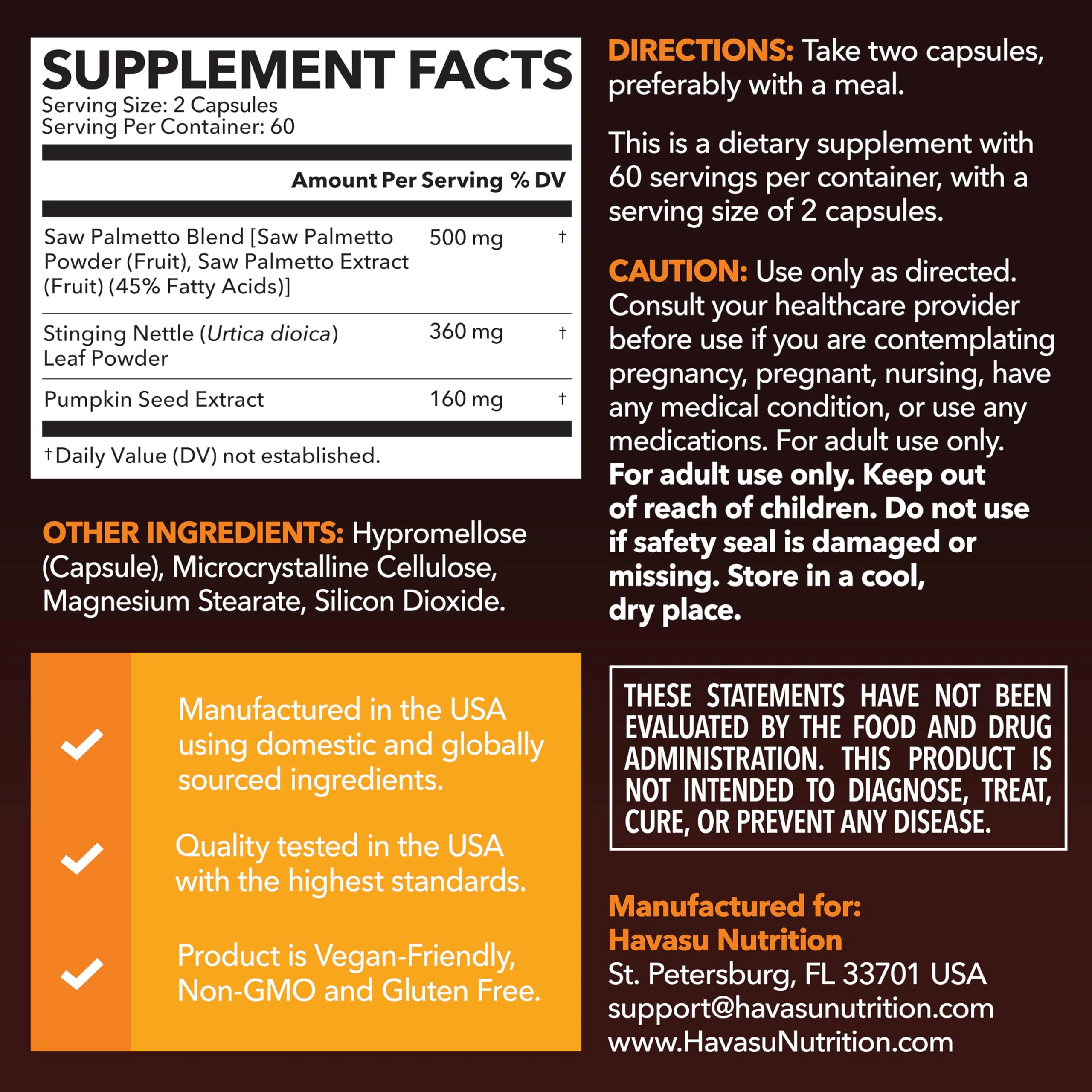 Saw Palmetto Supplement with Stinging Nettle and Pumpkin Seed Extract - Advanced 3X Formula - DHT Blocker Urinary Health and Prostate Support for Mens Health - Vegan, Non-GMO Capsules - 2 Month Supply - Image 8