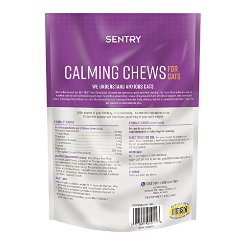 Sentry Calming Chews for Cats, Calming Aid Helps to Manage Stress & Anxiety, With Pheromones That May Help Curb Destructive Behavior & Separation Anxiety, Calming Health Supplement for Cats, 4 oz. - Image 7