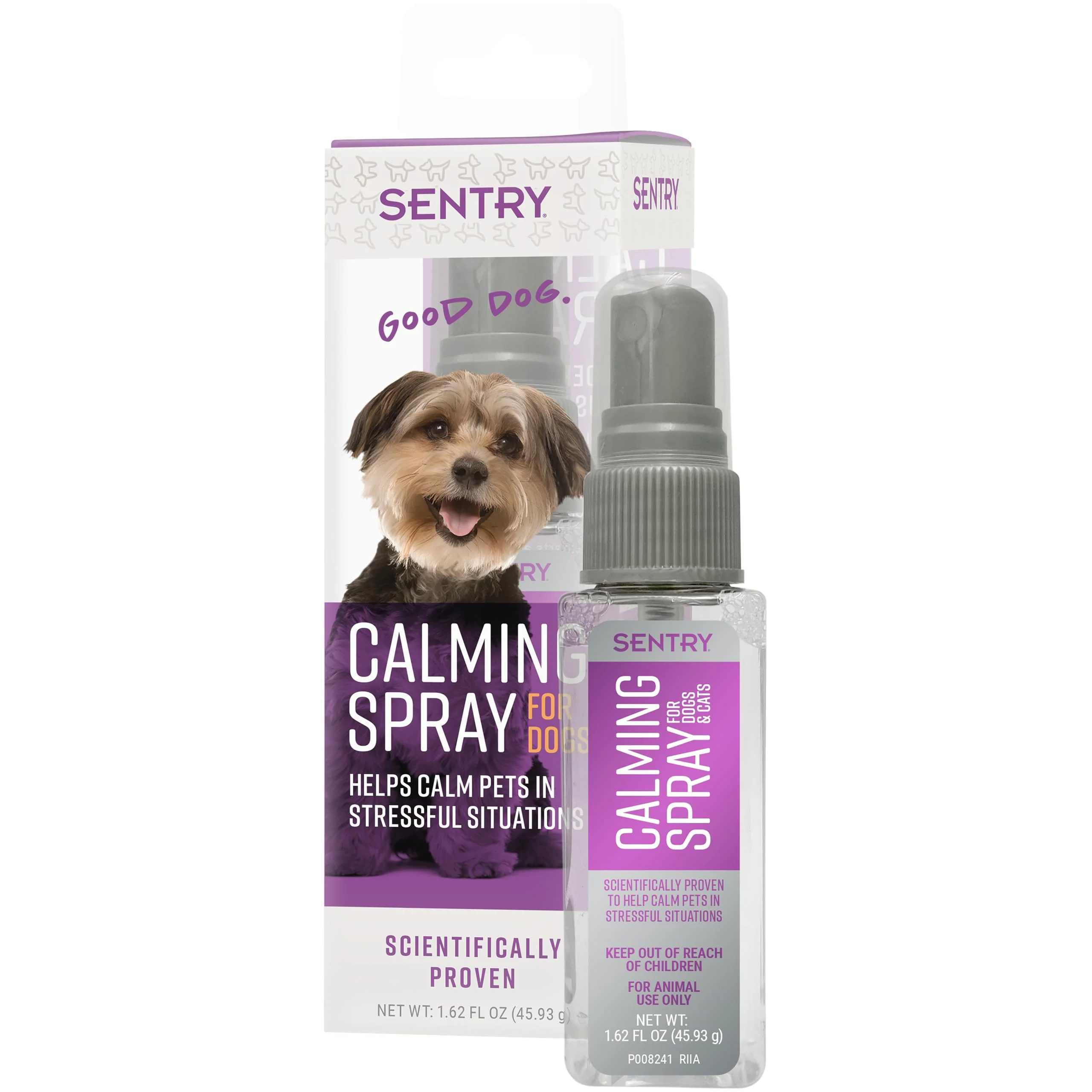 Sentry PET Care Sentry Calming Spray for Dogs, Uses Pheromones to Reduce Stress, Easy Spray Application, Helps Dogs with Separation, Travel, Loud Noises, and Anxiety, Packaging May Vary