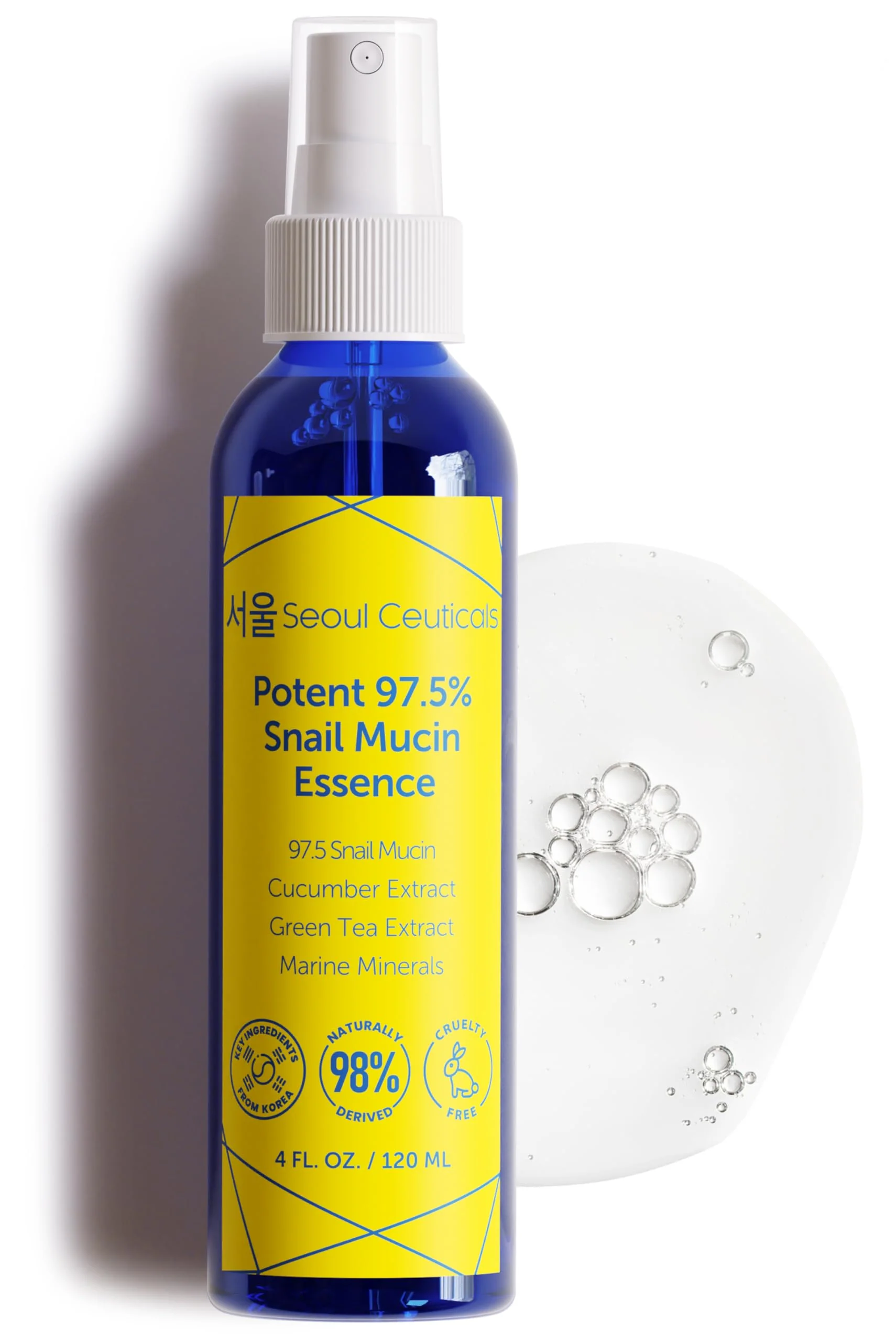 SeoulCeuticals Korean Face Mist 97.5% Snail Mucin Essence - K Beauty Skincare Facial Spray - Cucumber Extract + Marine Minerals + Green Tea + Aloe 4oz - Image 2