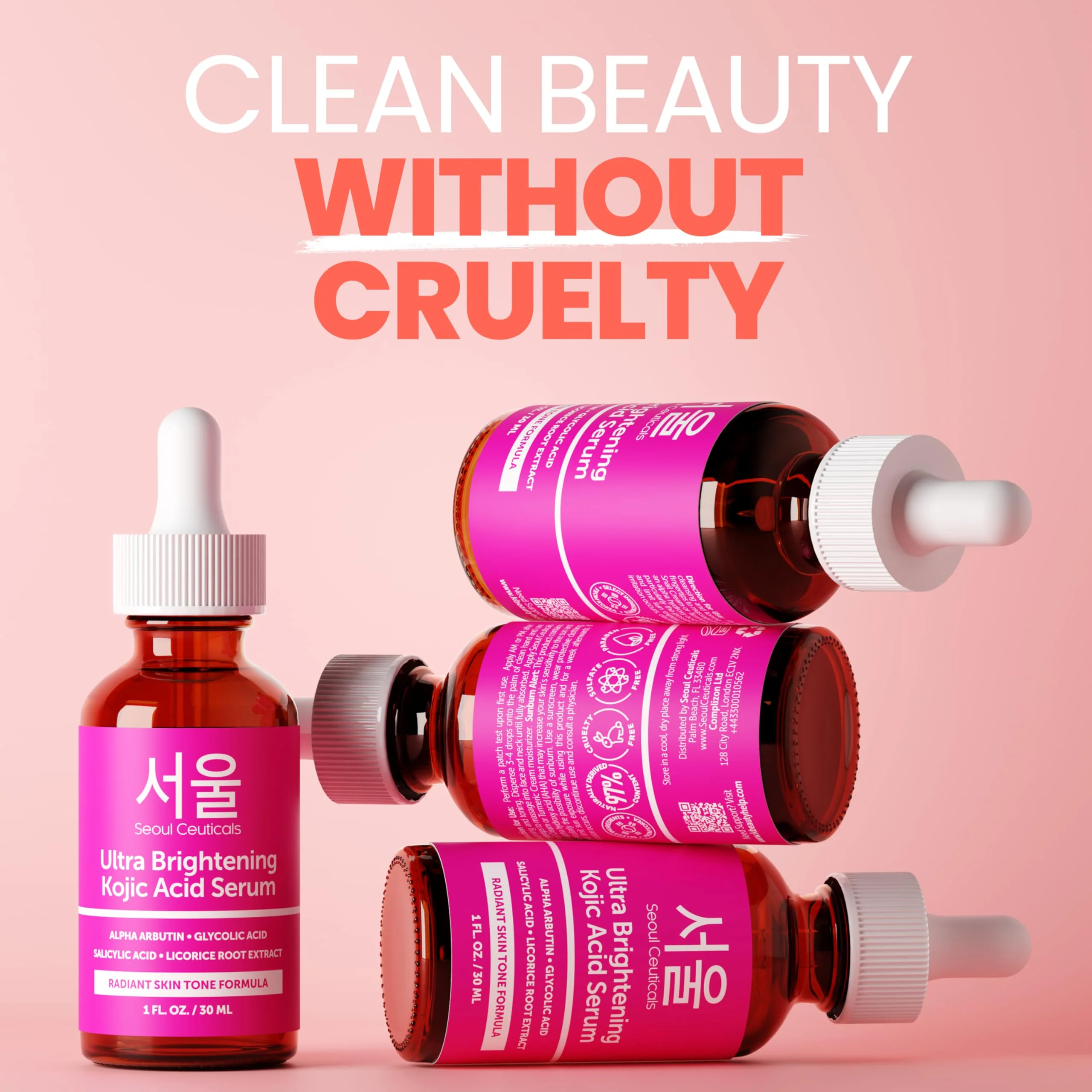 SeoulCeuticals Korean Skin Care Kojic Acid Serum Alpha Arbutin – Dark Spot Remover Corrector Glycolic Acid + Salicylic Acid K Beauty 1oz - Image 7
