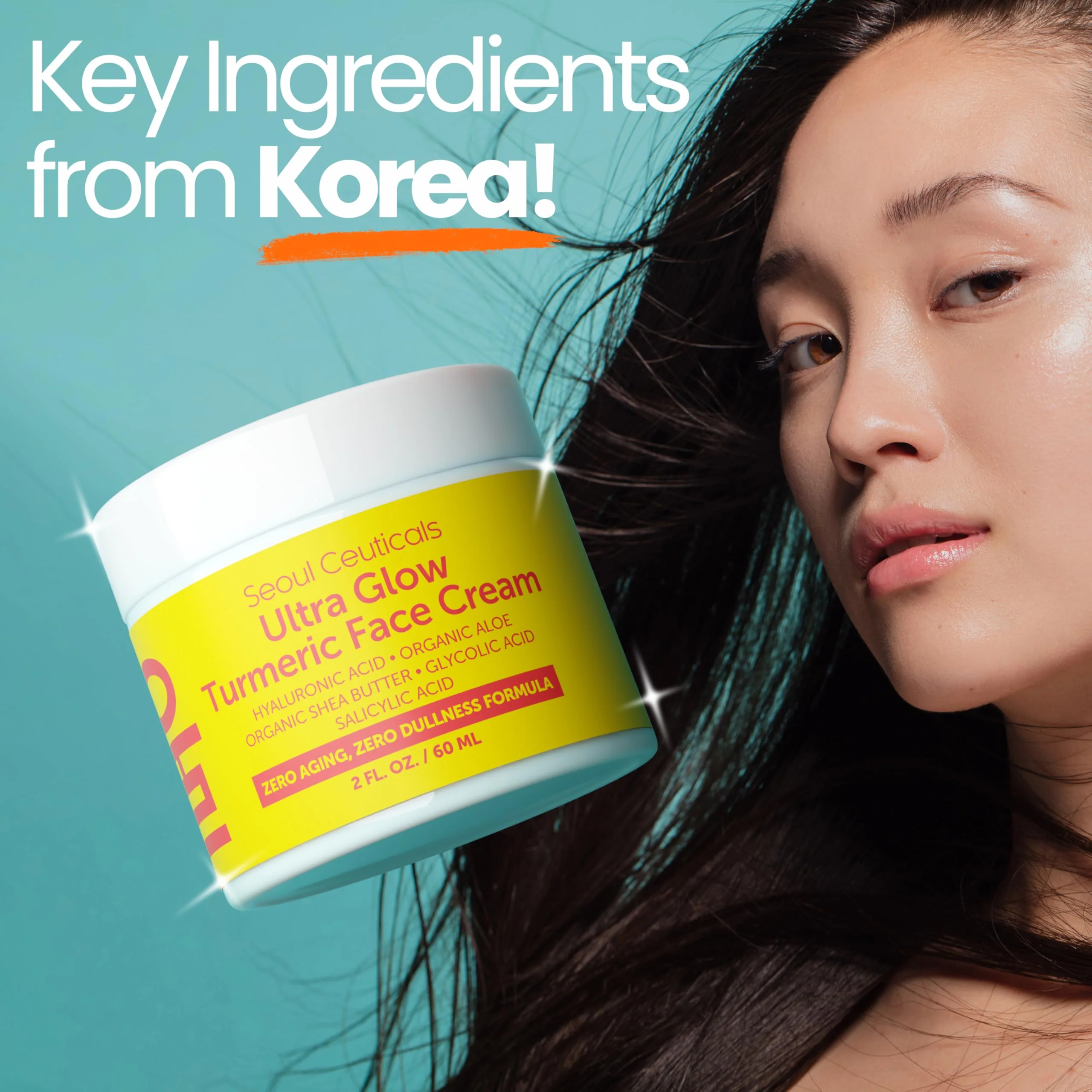 SeoulCeuticals Korean Skin Care Turmeric Cream – Face Moisturizer for Dull Dry Skin - Korean Skincare K Beauty for Glass Skin 2oz - Image 4