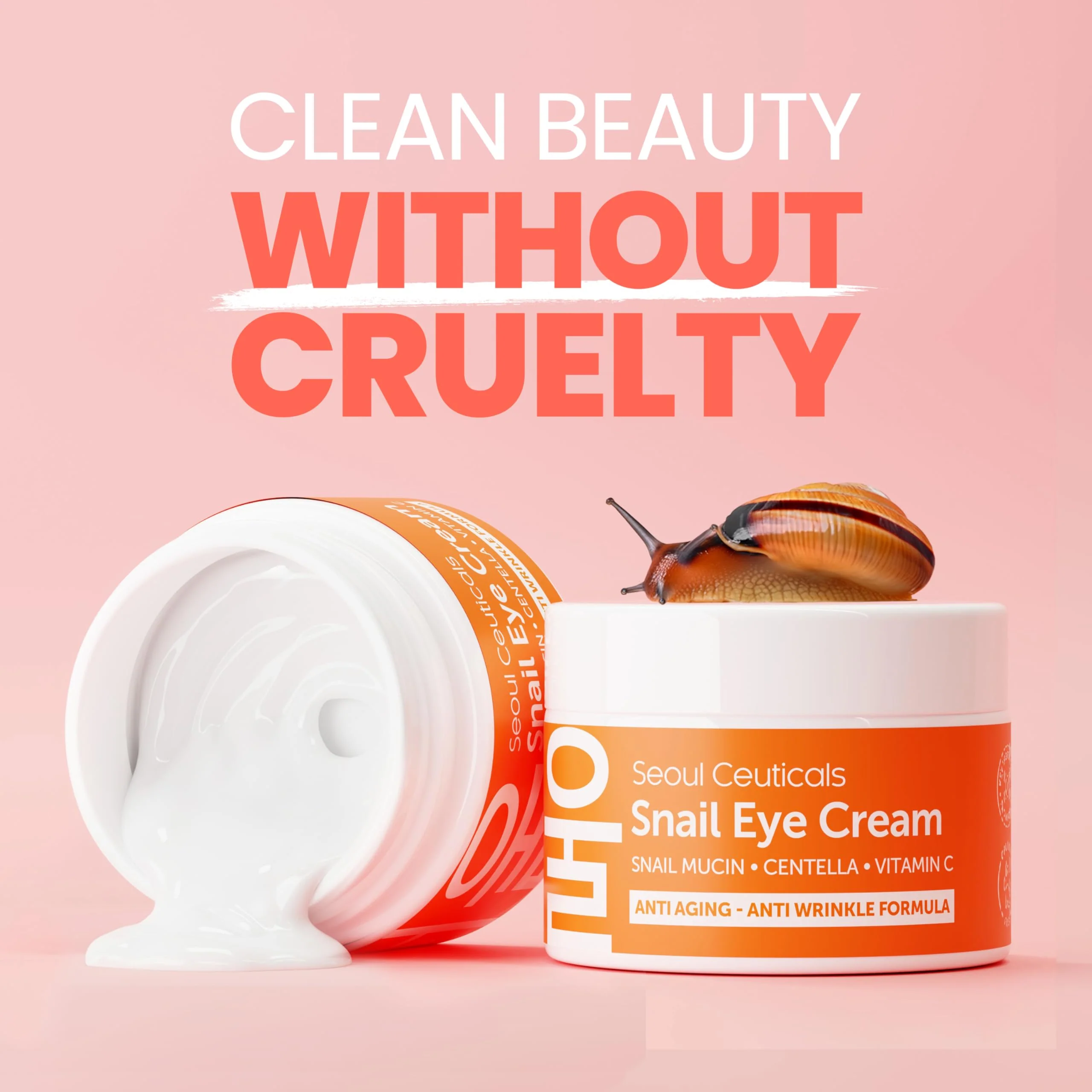 SeoulCeuticals Korean Snail Mucin Eye Cream - 97.5% Snail Filtrate K Beauty Anti Aging Under Eye Anti Wrinkle Eye Treatment Cream 0.5oz - Image 6