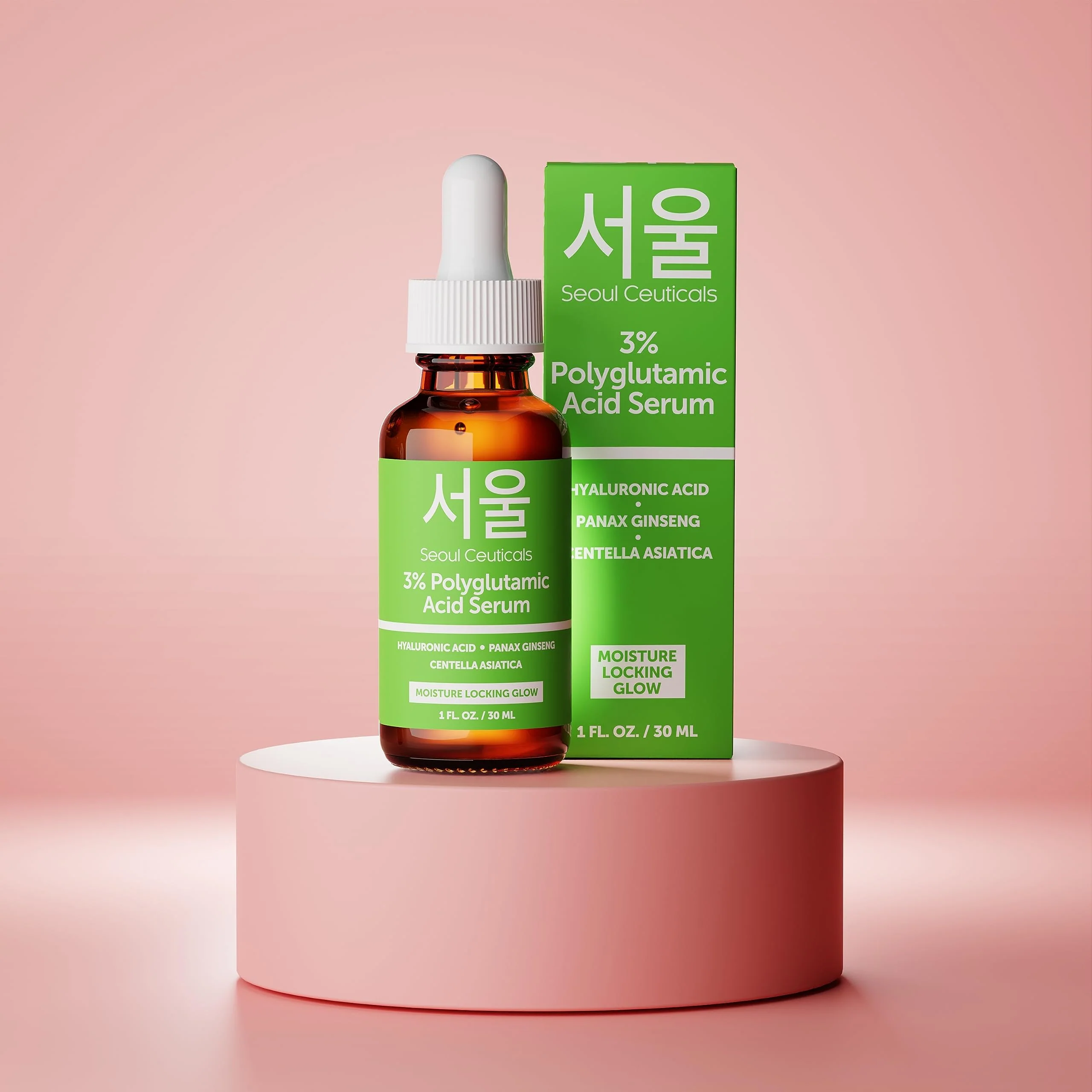SeoulCeuticals Organic Polyglutamic Acid Serum - Korean Skin Care + Hyaluronic Acid + Centella Asiatica - K Beauty Anti Aging - Healthy Glowing Skin 1oz - Image 2