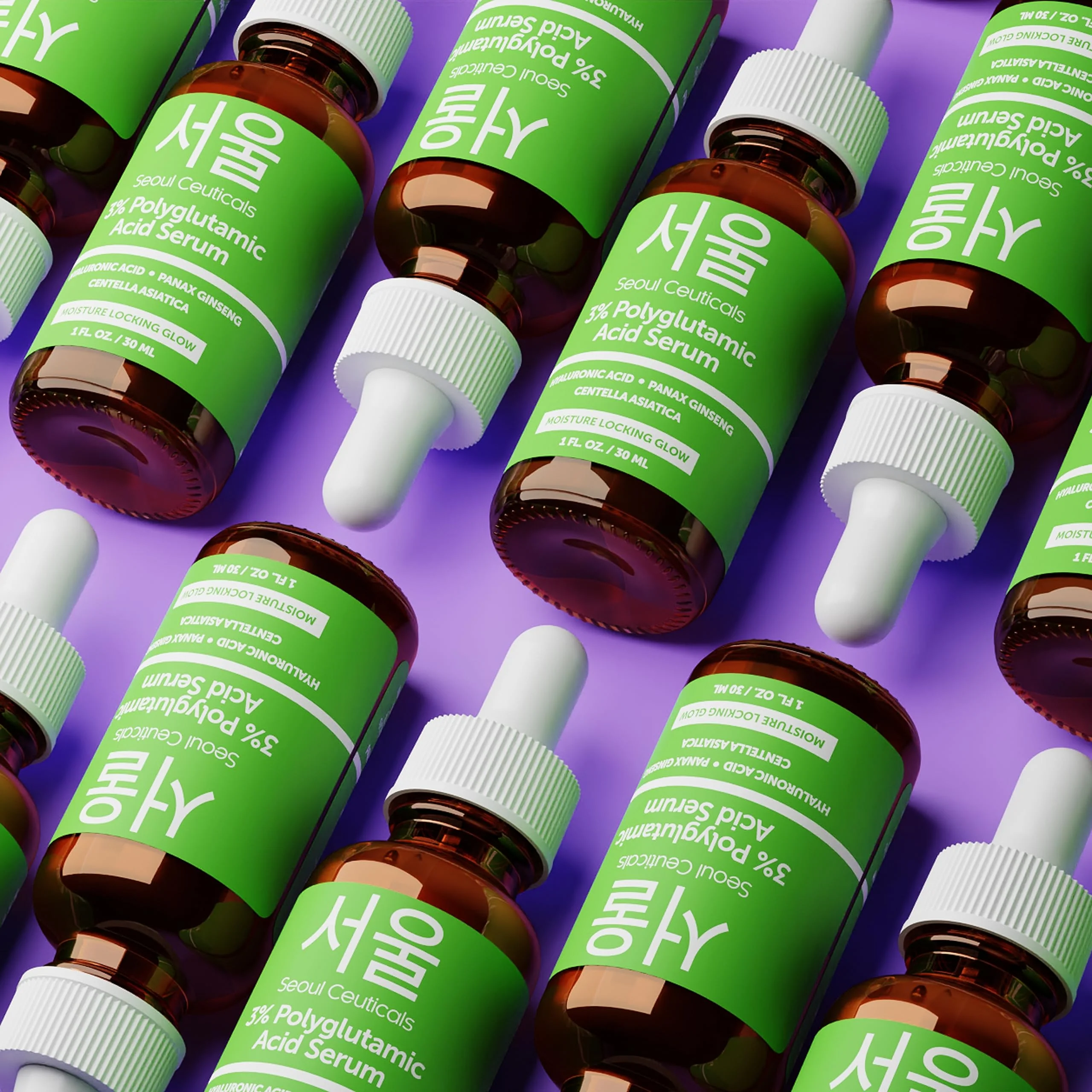 SeoulCeuticals Organic Polyglutamic Acid Serum - Korean Skin Care + Hyaluronic Acid + Centella Asiatica - K Beauty Anti Aging - Healthy Glowing Skin 1oz - Image 3