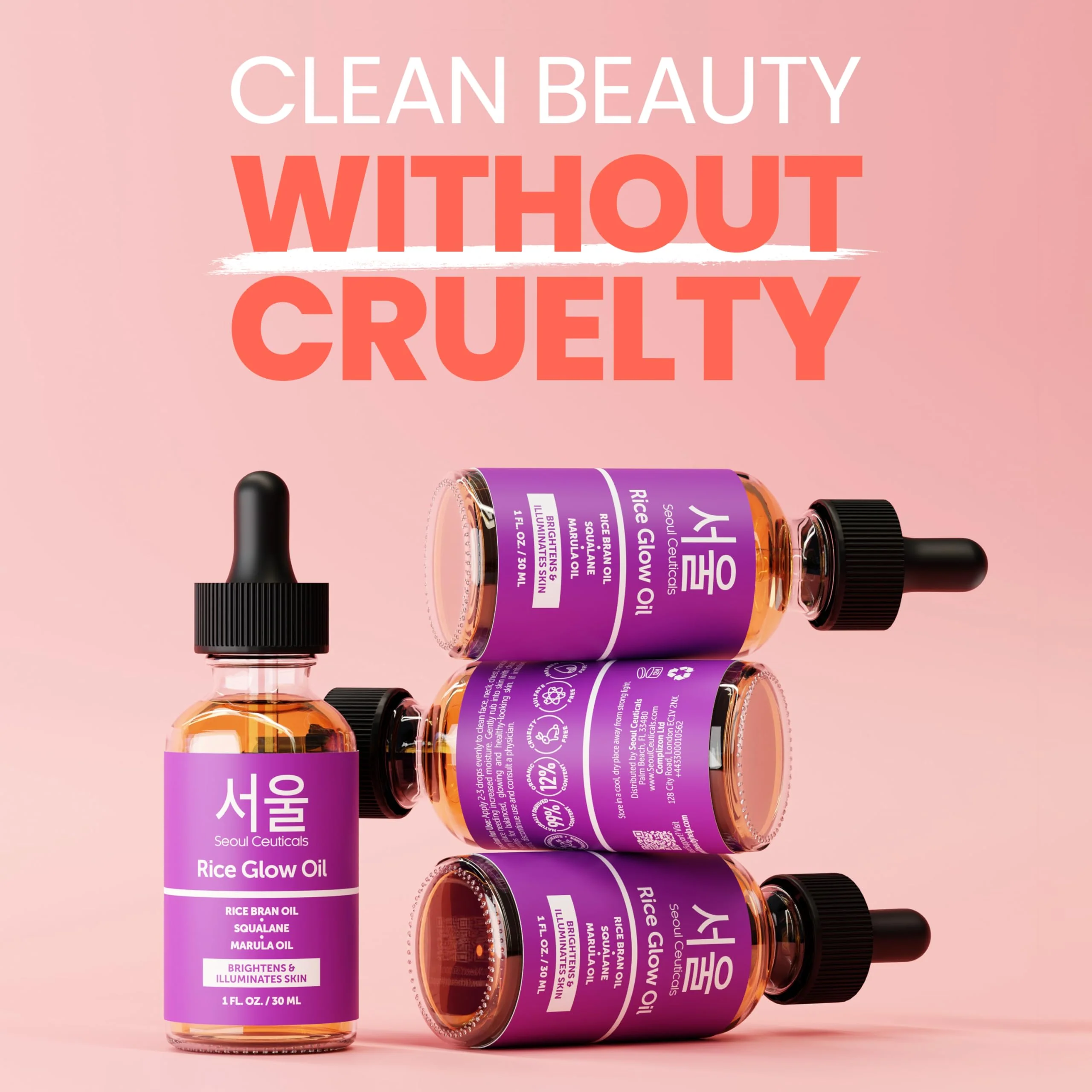 SeoulCeuticals Rice Bran Oil for Skin - Korean Skin Care Facial Glow Oil With Squalane & Vitamin E - Cruelty Free K Beauty Skincare 1oz - Image 7