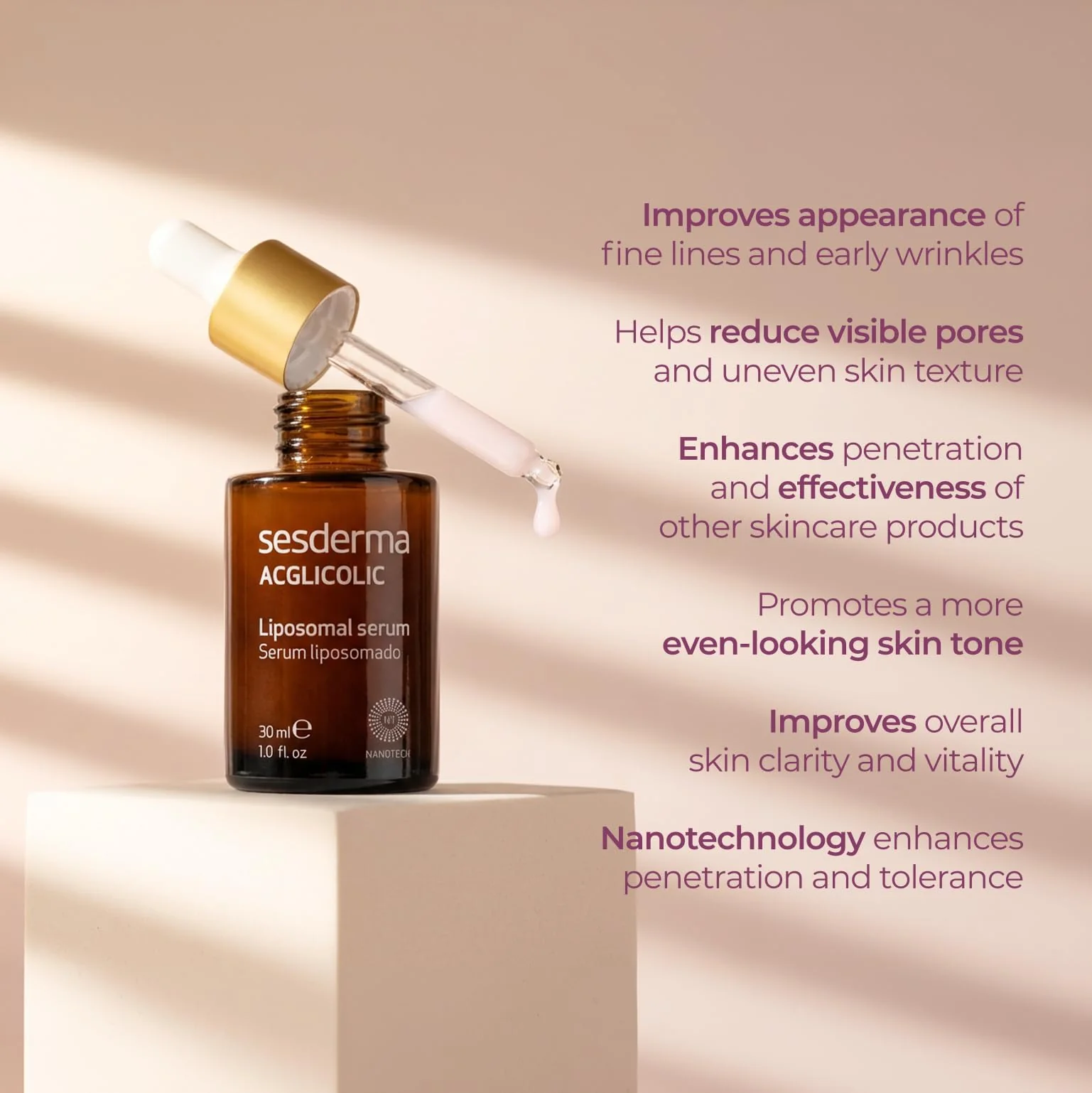 Sesderma ACGLICOLIC Serum, Powerful Glycolic Acid Formula for Enhanced Cell Renewal and Revitalized Skin, 1.0 fl. oz - Image 2