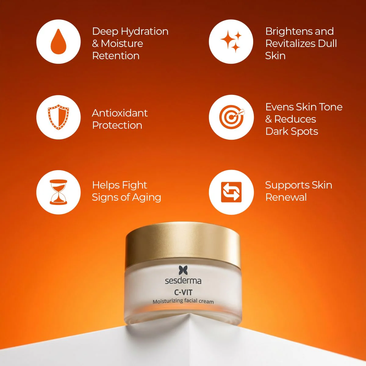 Sesderma C-VIT Moisturizing Facial Cream, Fight Aging with Vitamin C Antioxidants, Diminish Fine Lines & Revitalize Skin, 1.7 fl oz - Image 3