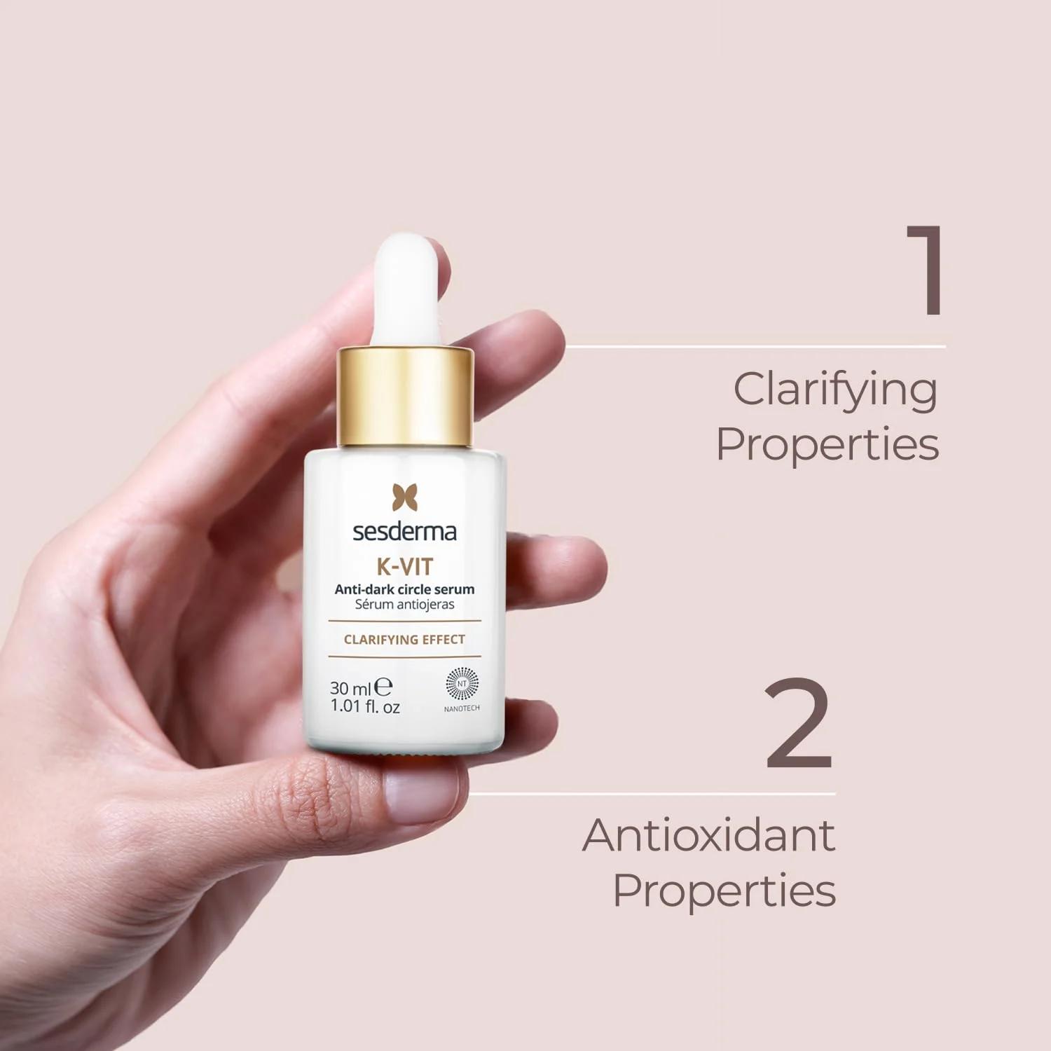 Sesderma K-VIT Facial Anti-Dark Circle Serum, Revitalizing Eye Serum for Dark Circles & Signs of Aging, Gentle Formula with Vitamin K, 1.0 fl oz - Image 5