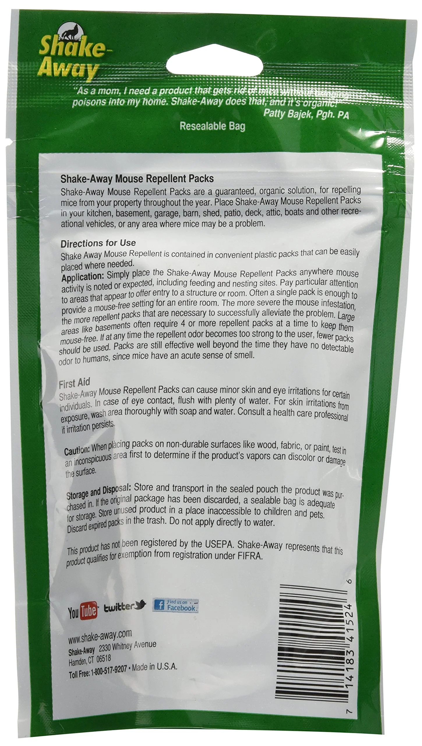 Shake-Away 4152424 4CT Mouse Repellent Packs, 1.5-Ounce - Image 2