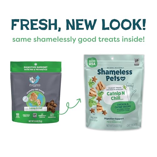 Shameless Pets Crunchy Cat Snacks & Treats – Healthy Cat Treats for Indoor Cats & Kittens with Catnip, Real Chicken & Digestive Support, Catnip N Chill (2.5 oz) - Image 9