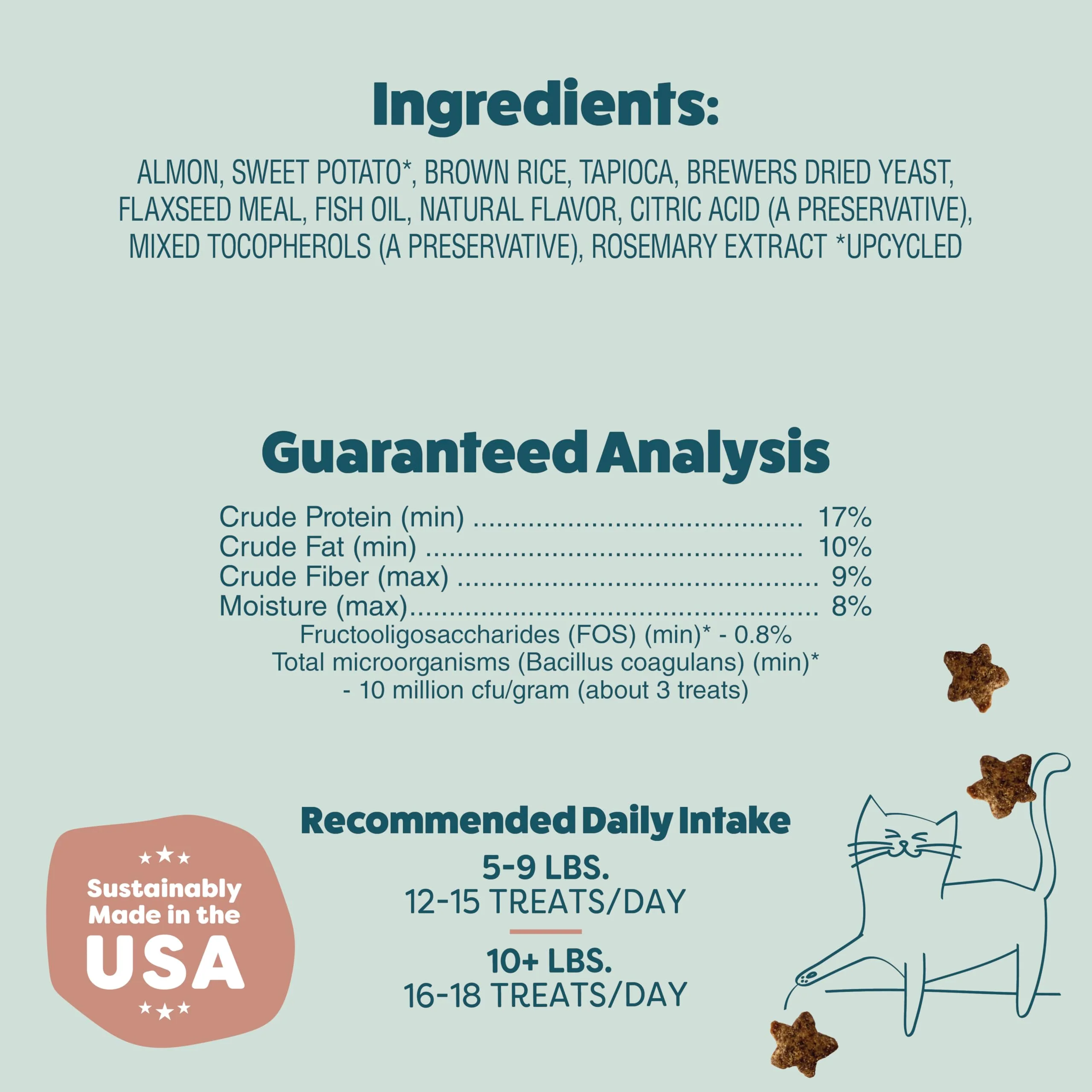 Shameless Pets Crunchy Cat Treats - Kitty Treats for Cats with Skin & Coat Support, Natural Ingredients Kitten Treats with Real Salmon, Healthy Flavored Feline Snacks - Yam Good Salmon, 1-Pk - Image 3